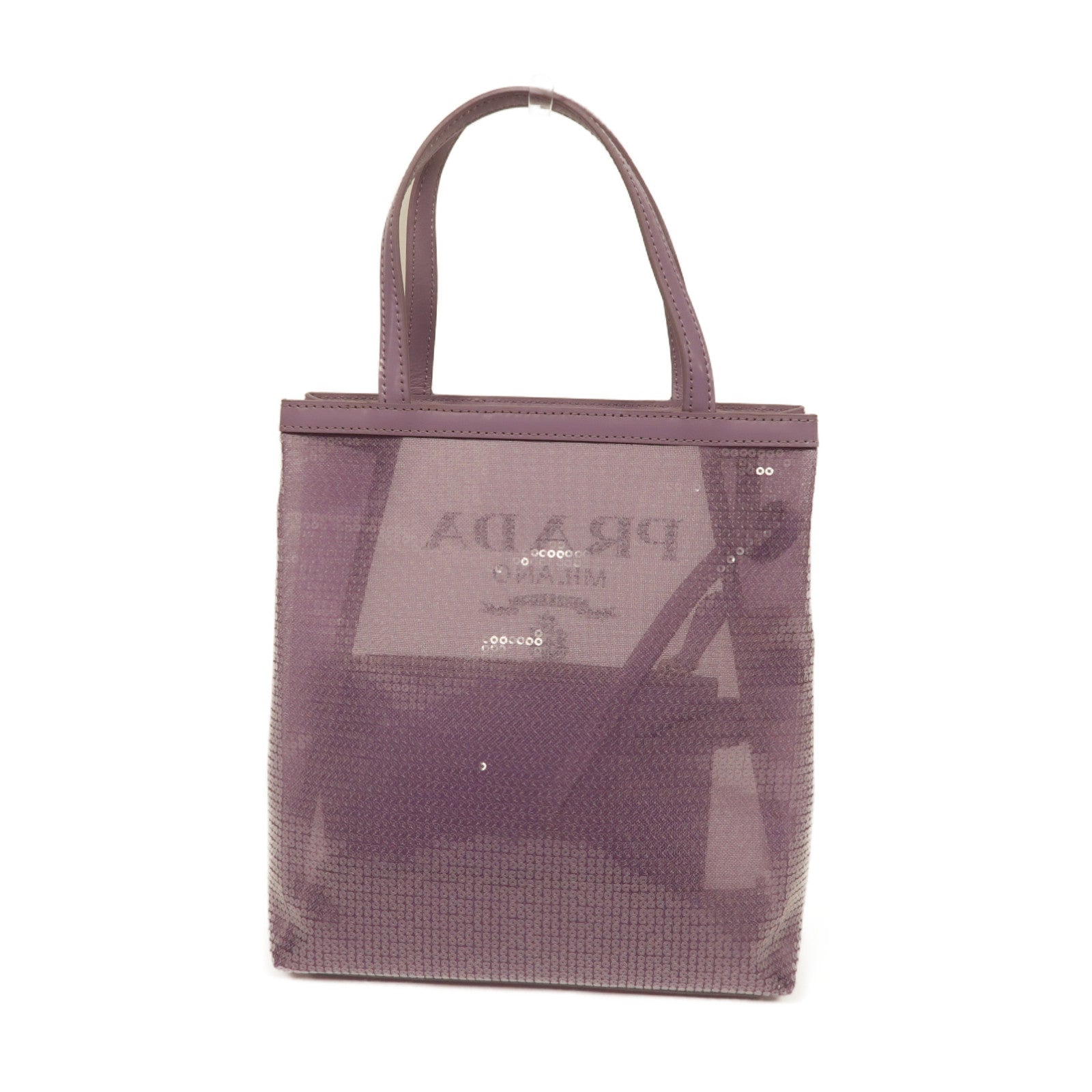 PRADA PVC Mini Tote Bag銀扣手挽袋紫色