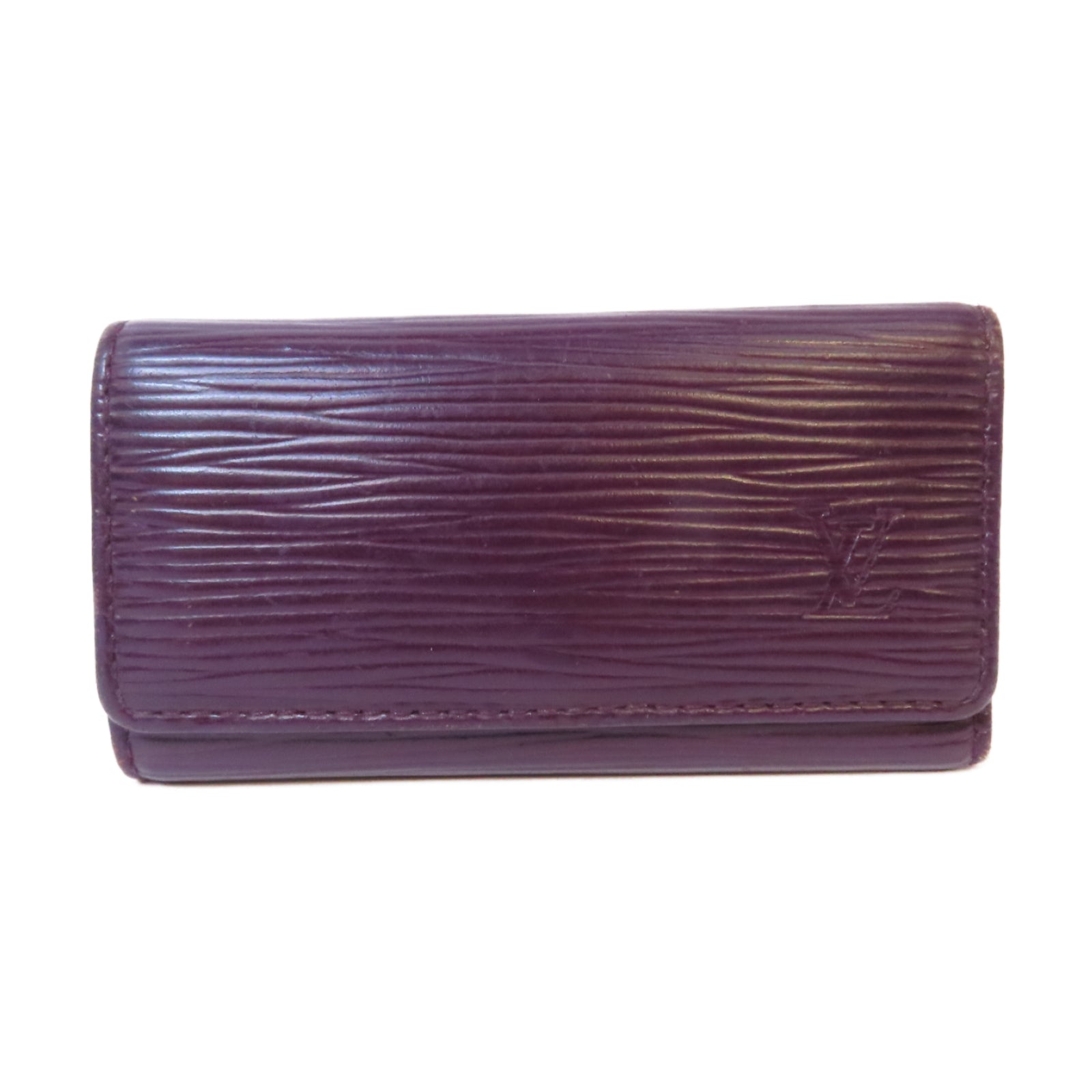LOUIS VUITTON Epi Key Case銀扣鎖匙包紫色