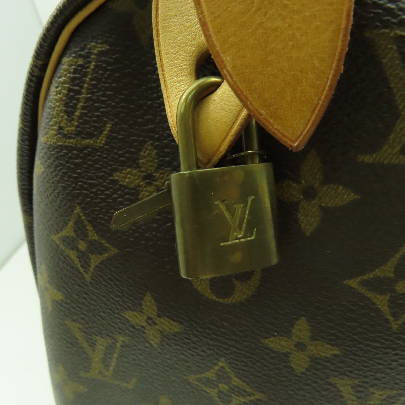 LOUIS VUITTON Monogram Speedy 30金扣手挽袋啡色