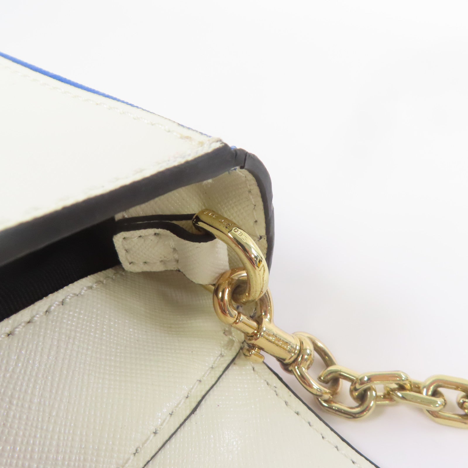 MARC JACOBS 牛皮皮革Chain Shoulder金扣鏈帶肩背袋粉紅色/藍色
