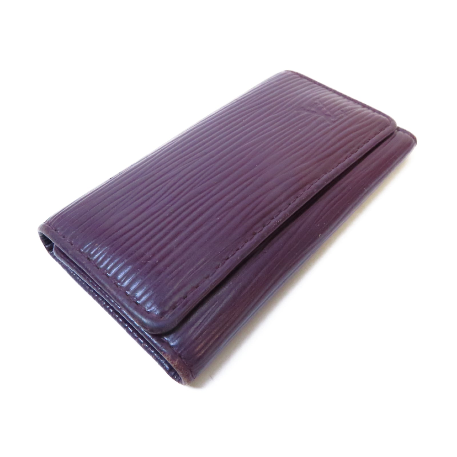LOUIS VUITTON Epi Key Case銀扣鎖匙包紫色
