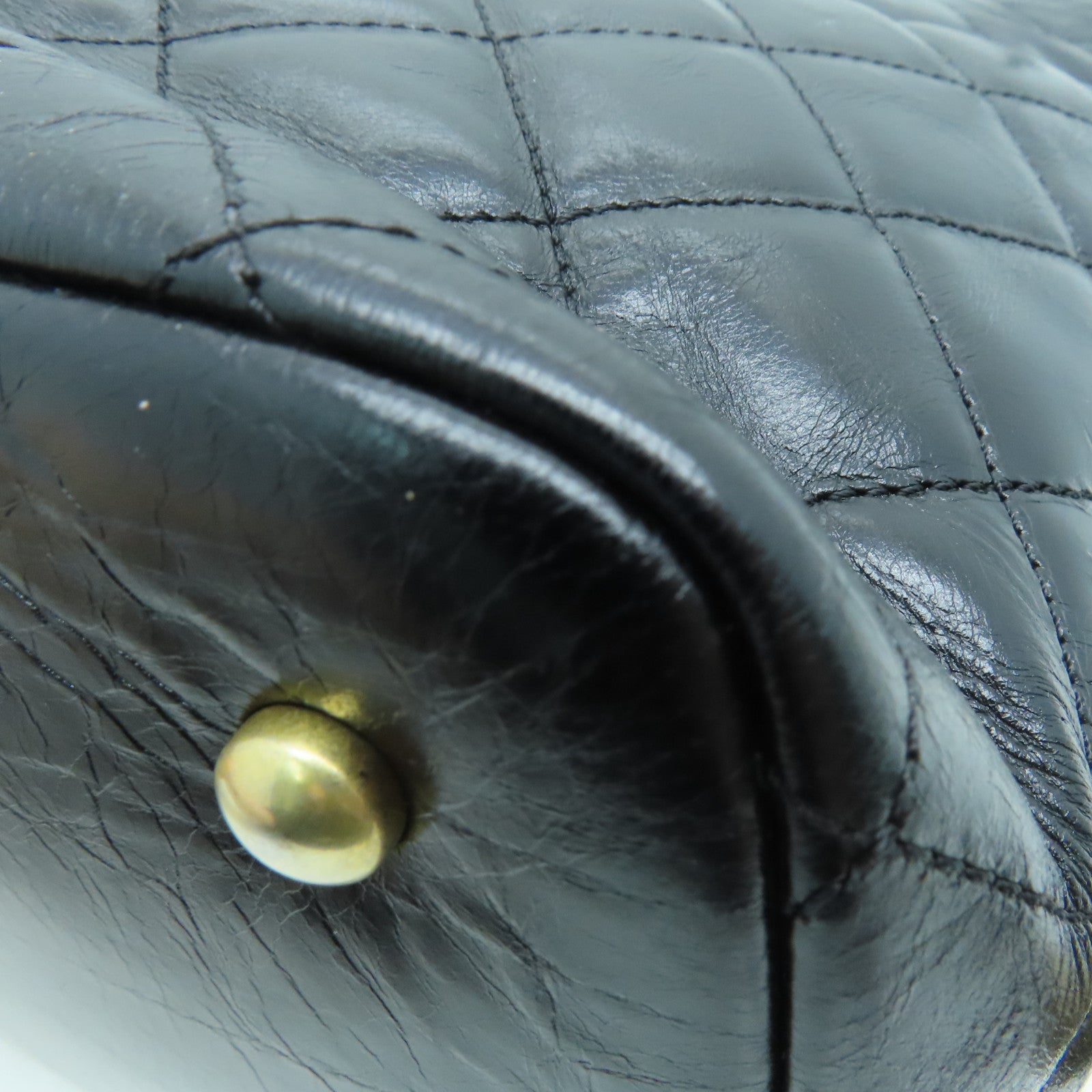 CHANEL 【激減優惠】菱格皮革Shoulder Bag金扣肩背袋黑色