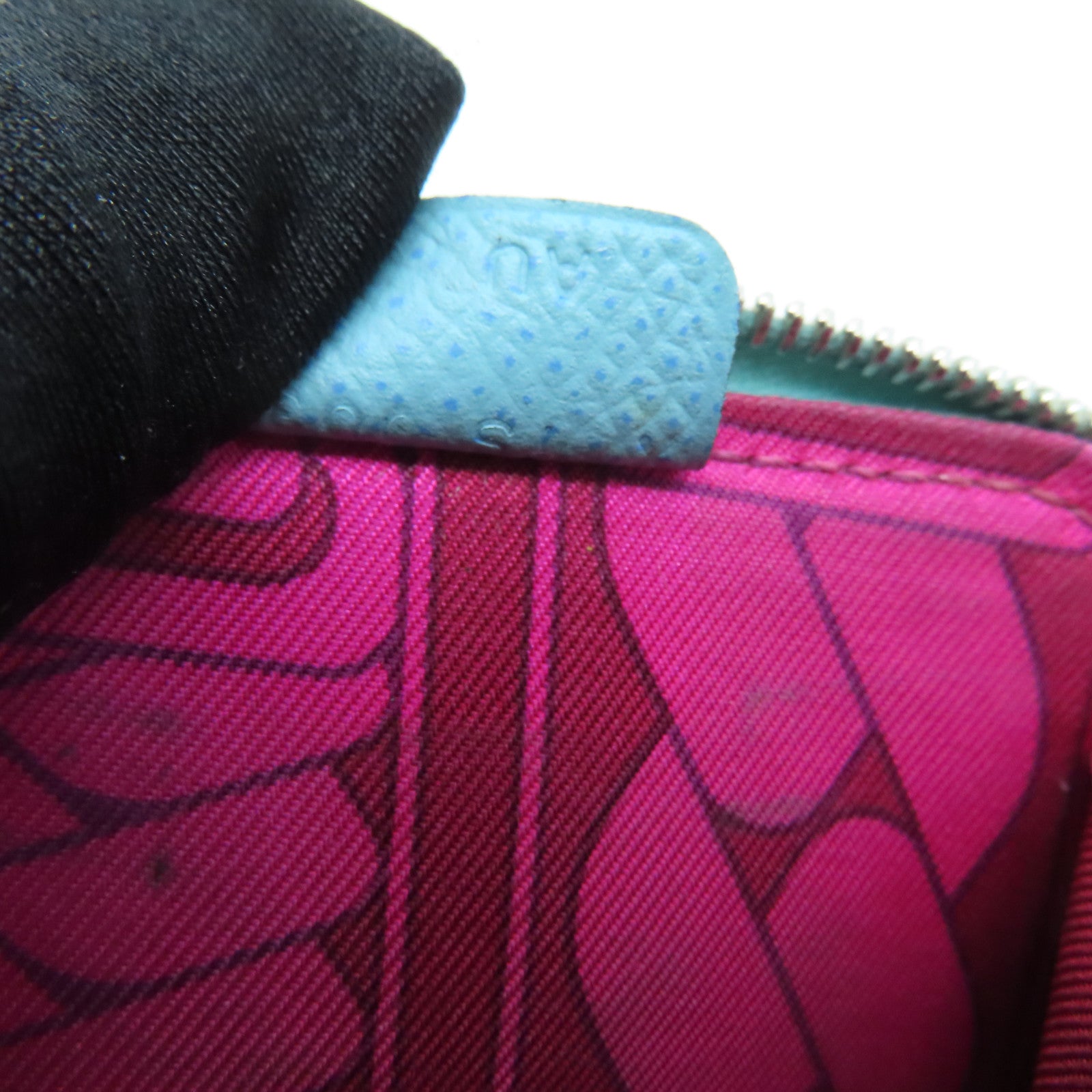 HERMES 【激減優惠】Epsom皮革Silk In Change Purse銀扣零錢包藍色