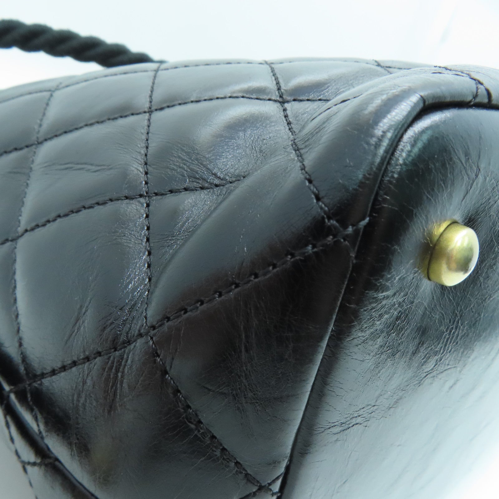 CHANEL 【激減優惠】菱格皮革Shoulder Bag金扣肩背袋黑色
