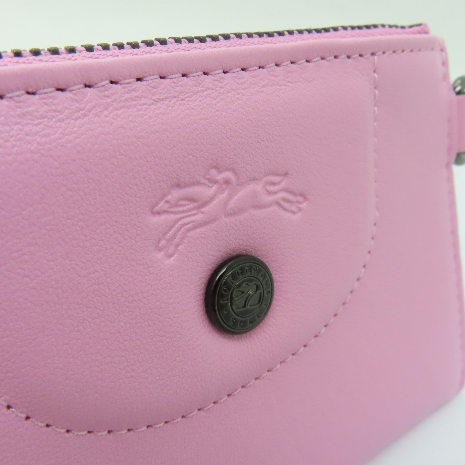 Longchamp 牛皮皮革Coin Case零錢包粉紅色