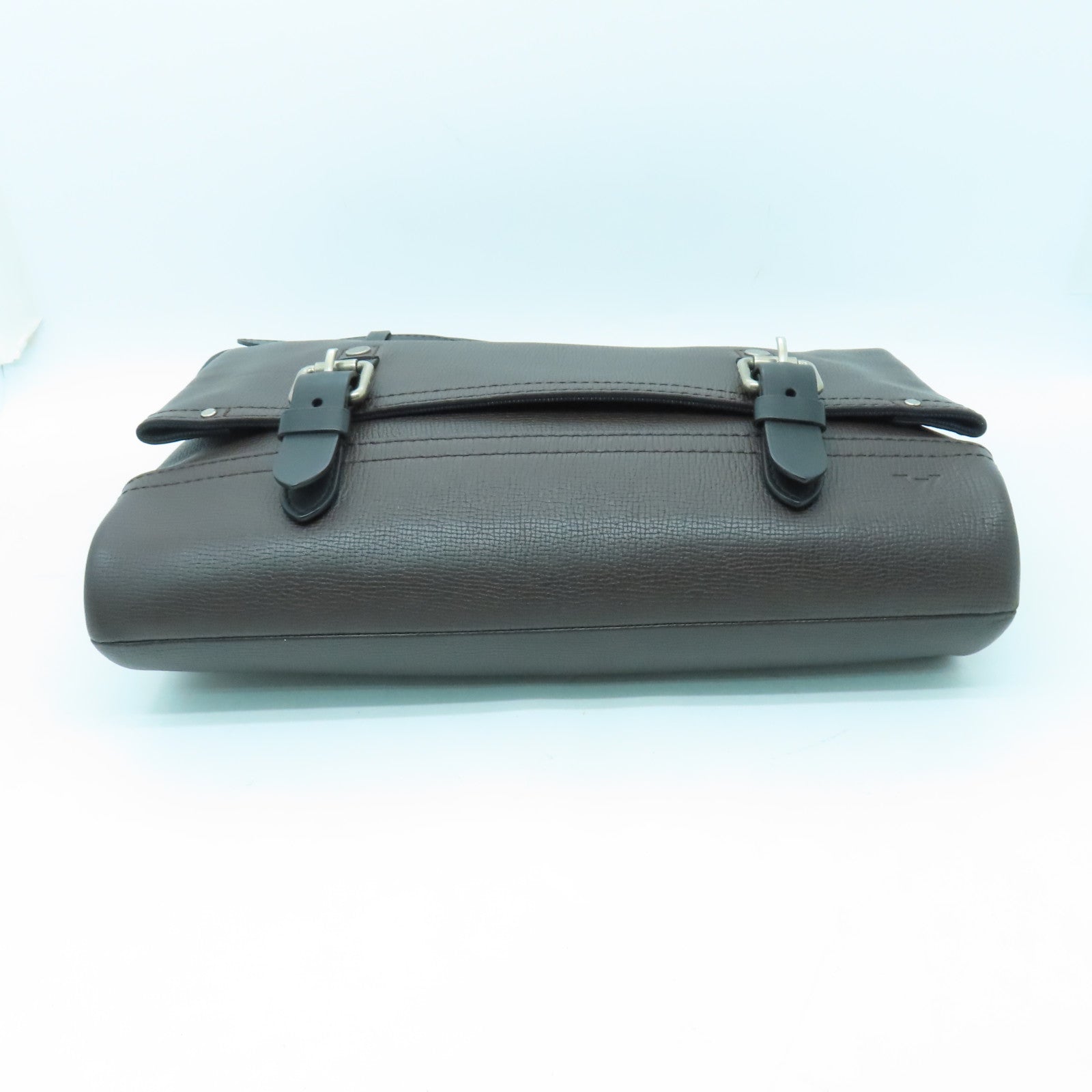 LOUIS VUITTON 牛皮皮革Canyon Messenger MM銀扣肩背袋啡色