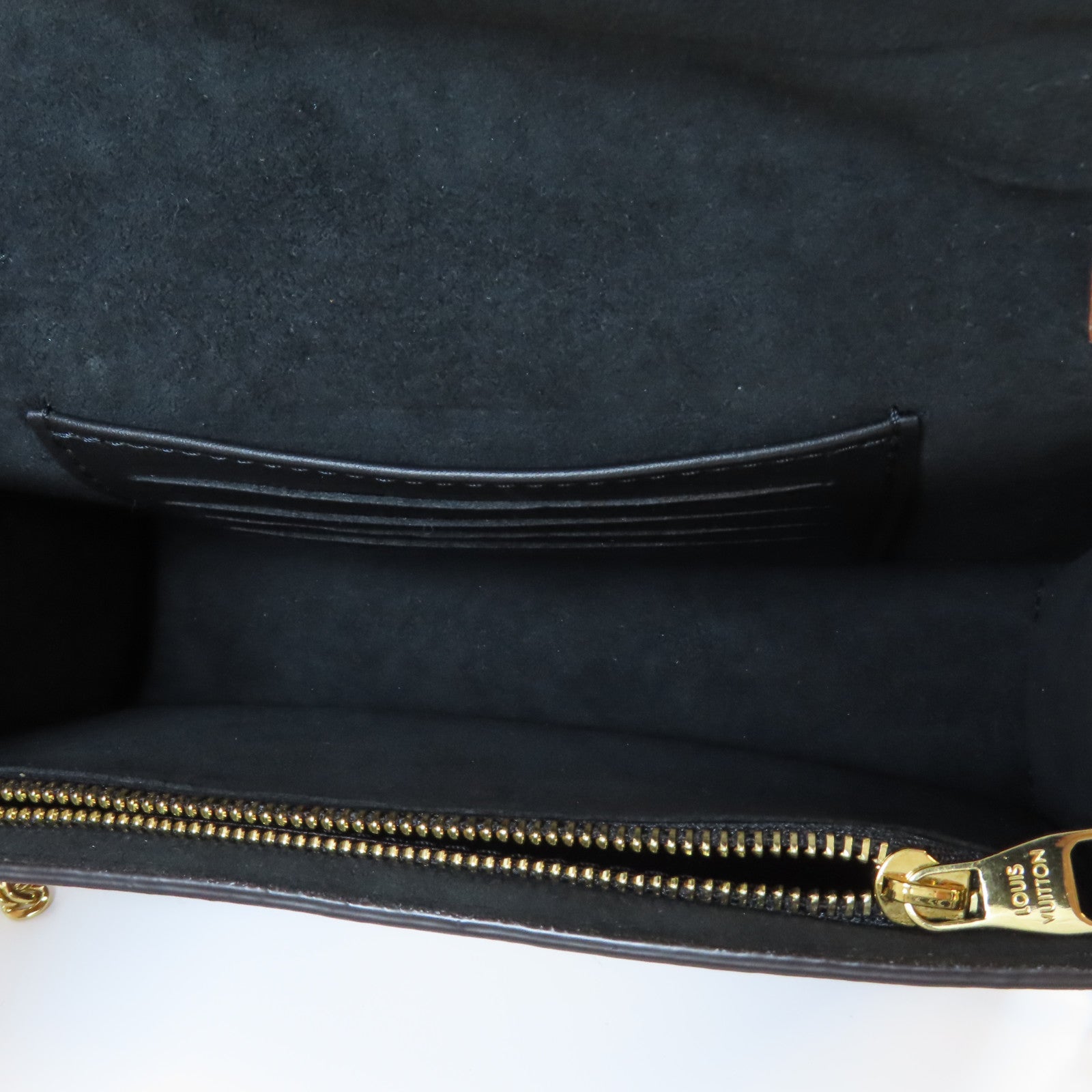 LOUIS VUITTON Monogram Reverse Dauphine金扣鏈帶肩背袋啡色