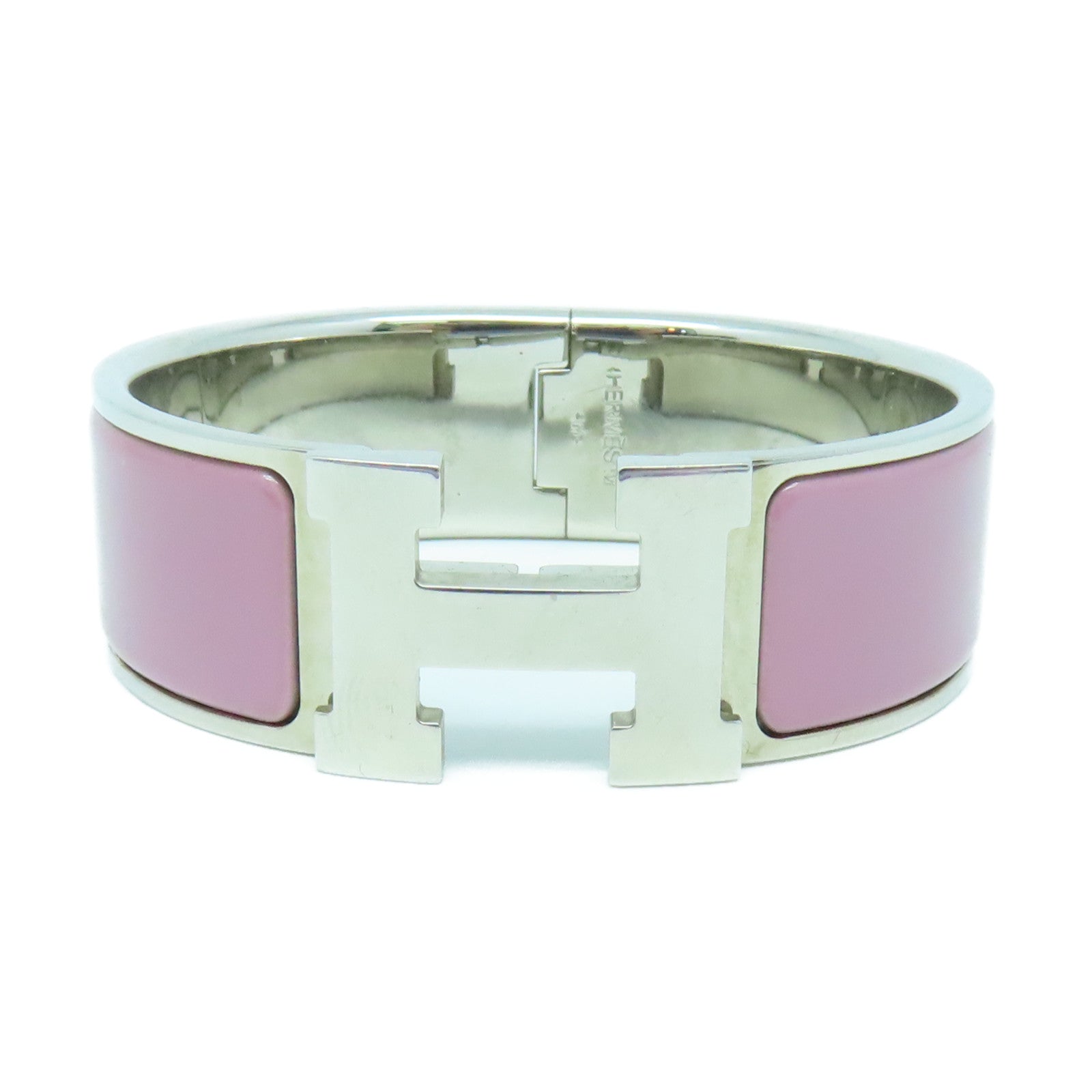 HERMES 金屬Clic H Bracelet手鐲Pink Delirium粉紅色