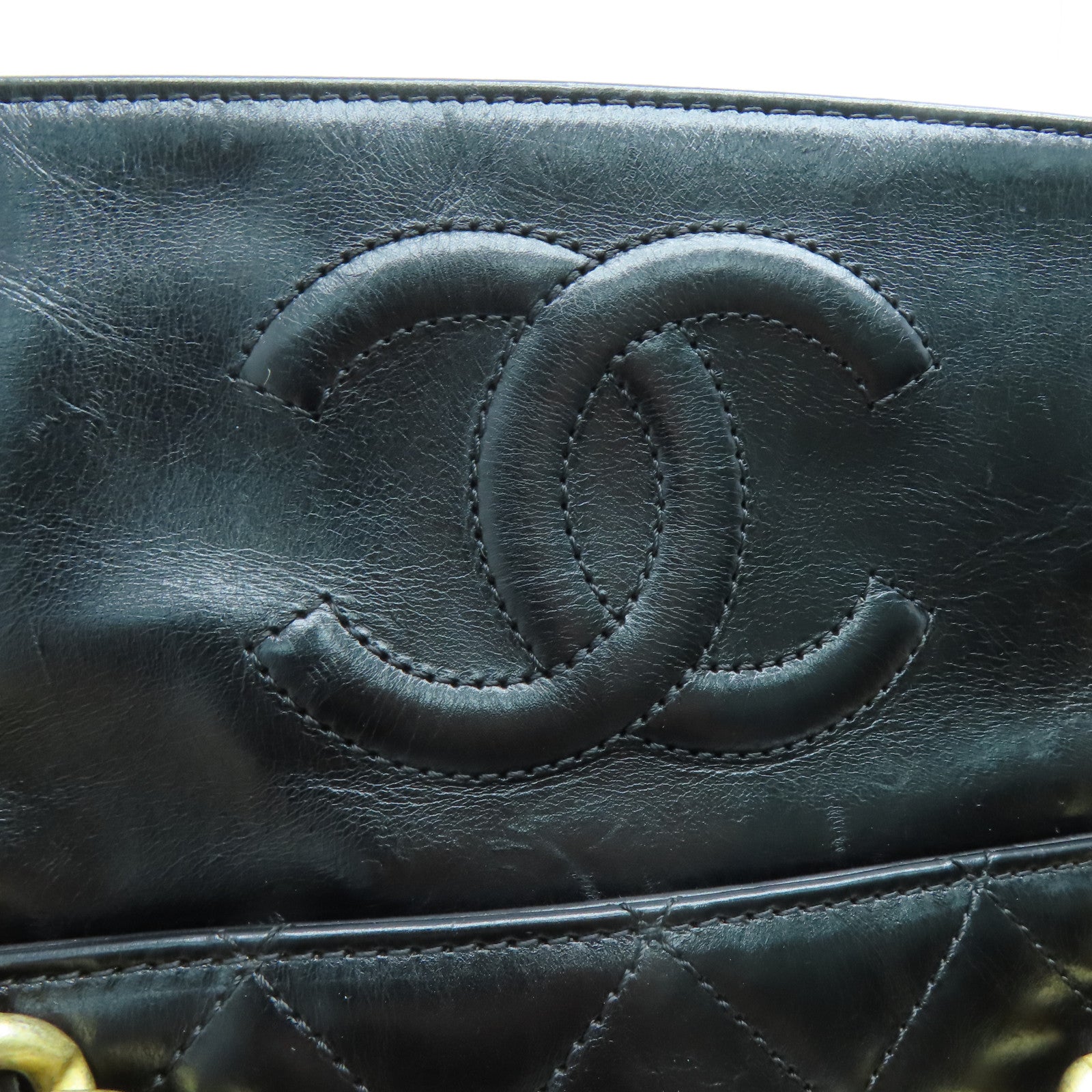 CHANEL 【激減優惠】菱格皮革Shoulder Bag金扣肩背袋黑色