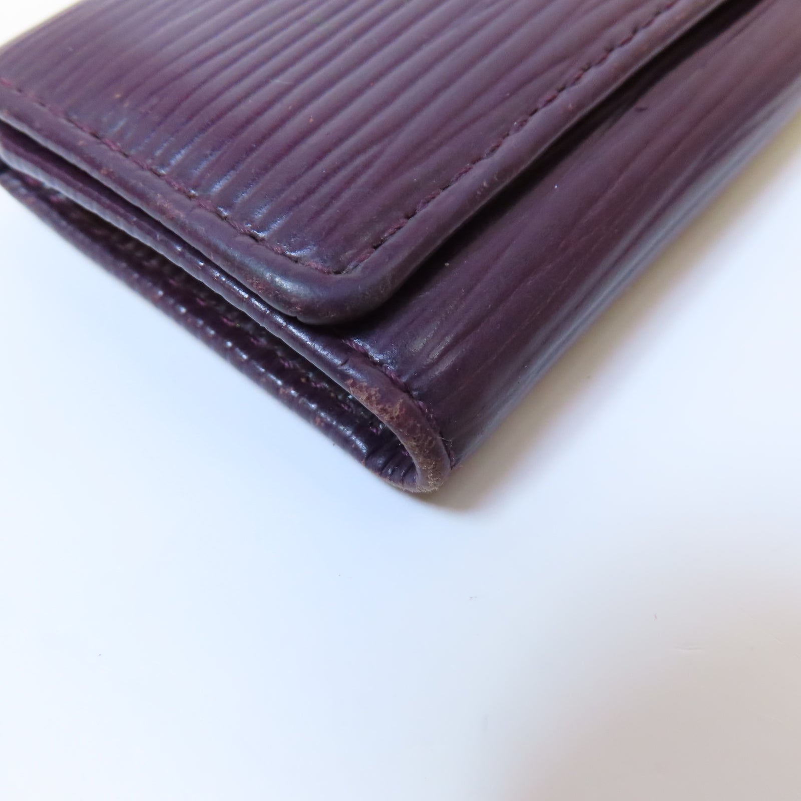 LOUIS VUITTON Epi Key Case銀扣鎖匙包紫色