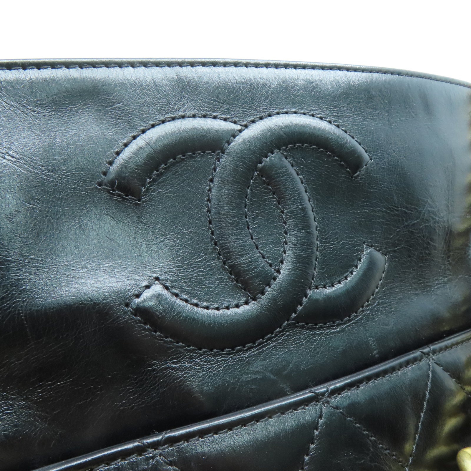CHANEL 【激減優惠】菱格皮革Shoulder Bag金扣肩背袋黑色