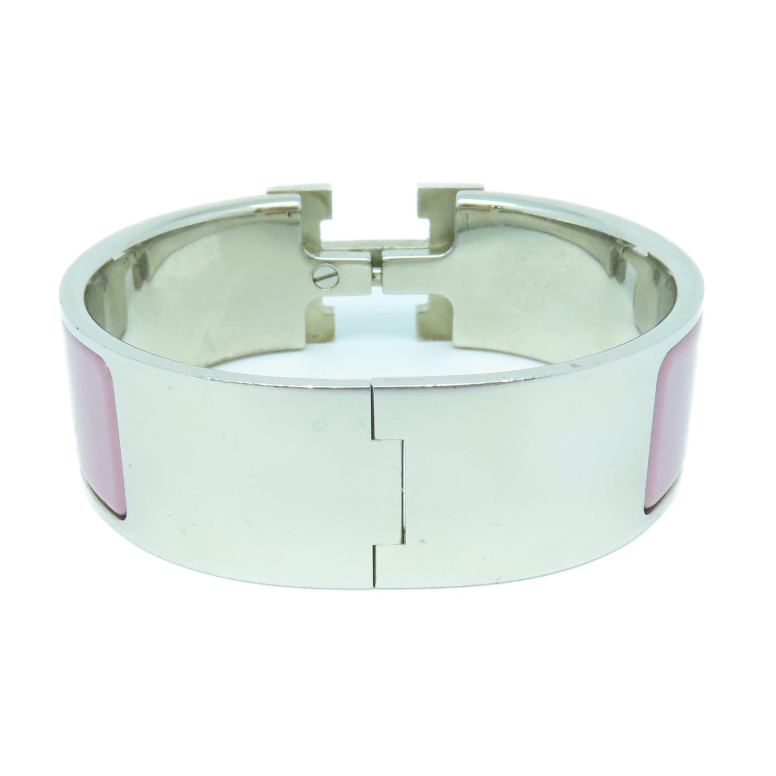 HERMES 金屬Clic H Bracelet手鐲Pink Delirium粉紅色