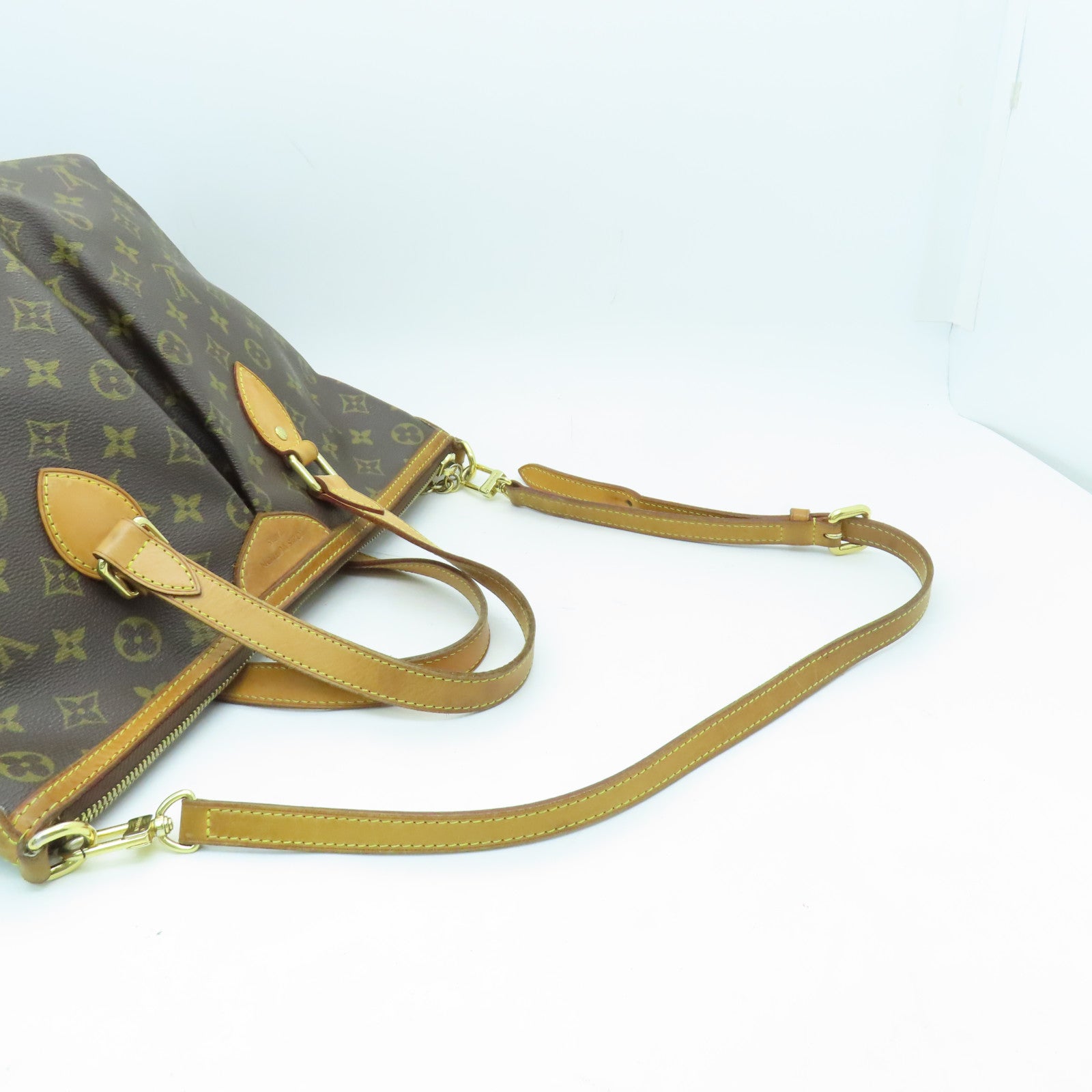 LOUIS VUITTON Monogram Palermo PM金扣手挽肩背兩用袋棕色