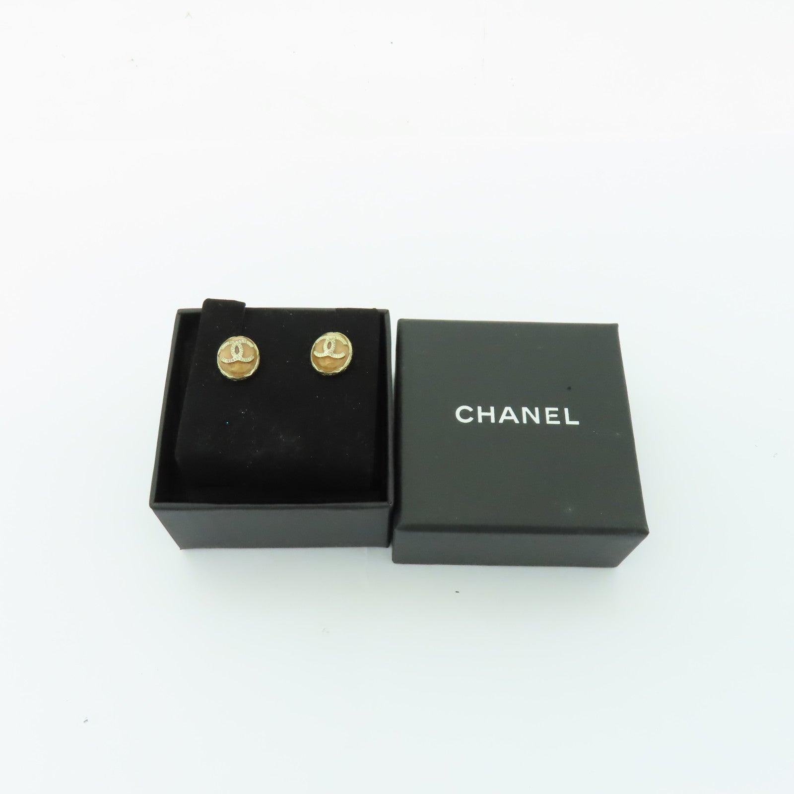 CHANEL 金屬Earrings耳環金色/米色