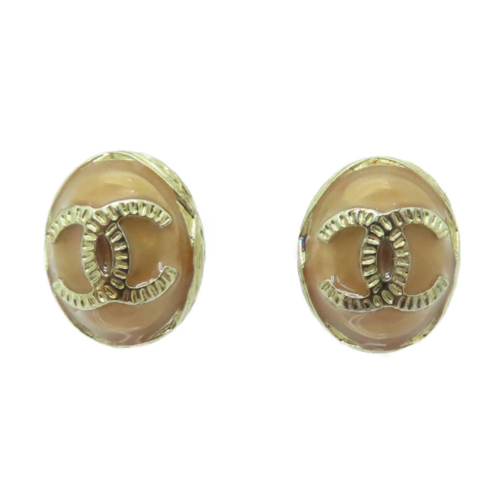 CHANEL 金屬Earrings耳環金色/米色
