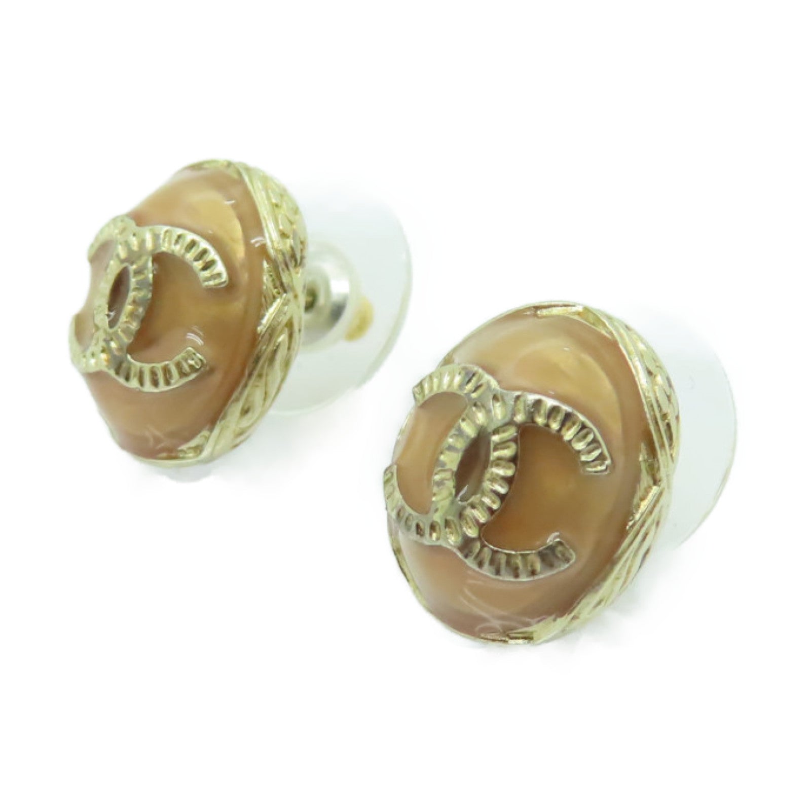 CHANEL 金屬Earrings耳環金色/米色