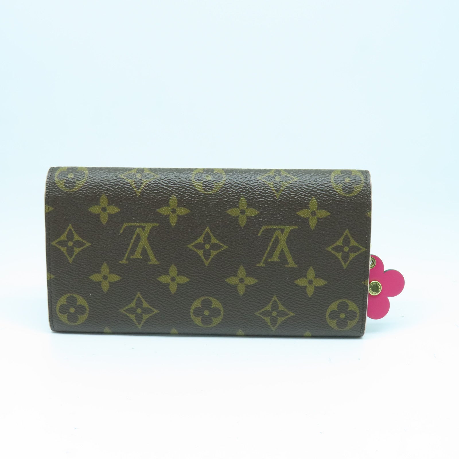 LOUIS VUITTON Monogram Emilie Wallet gold buckle long wallet brown