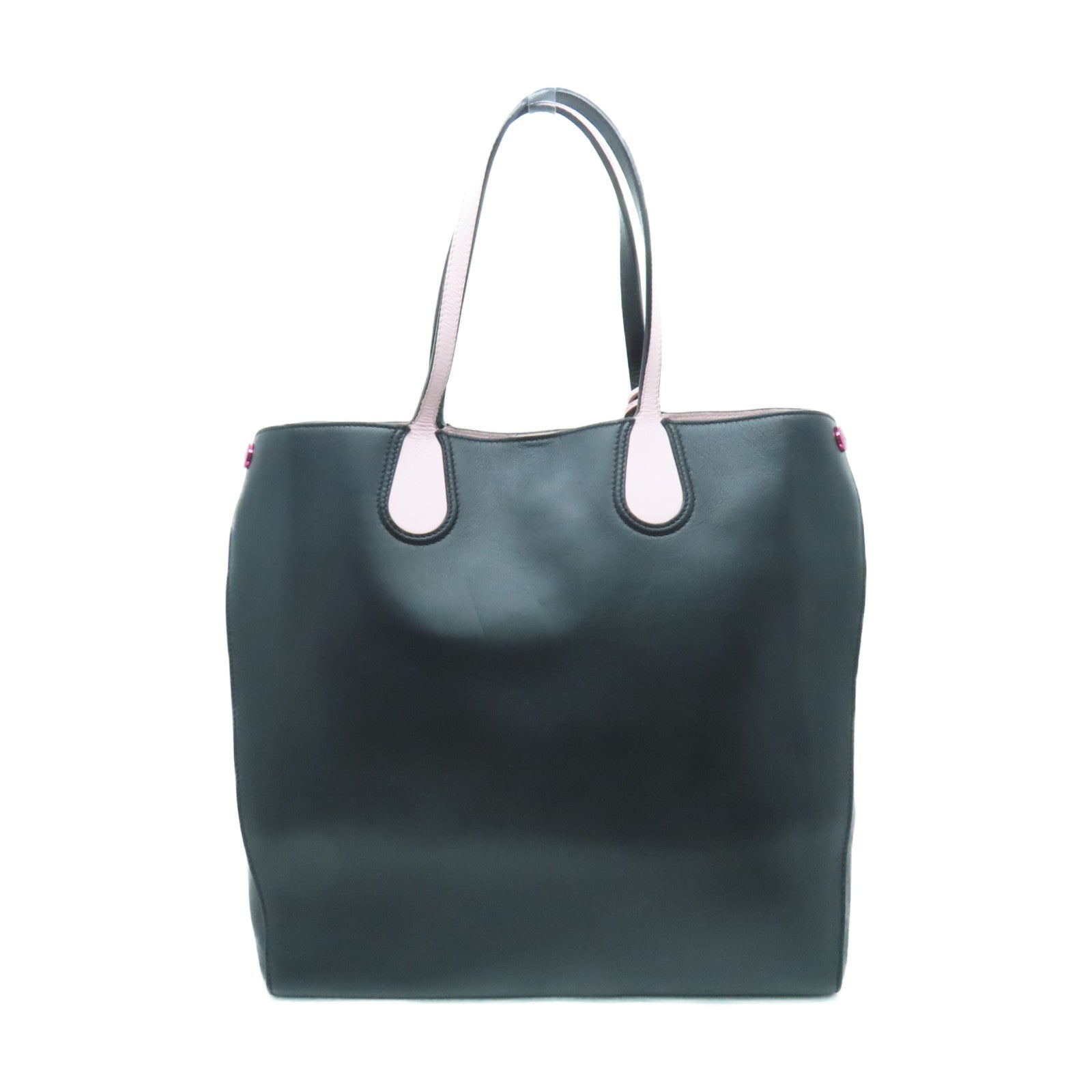 Dior 【激減優惠】羊皮皮革Addict Shopping Tote銀扣肩背袋黑色/粉紅色