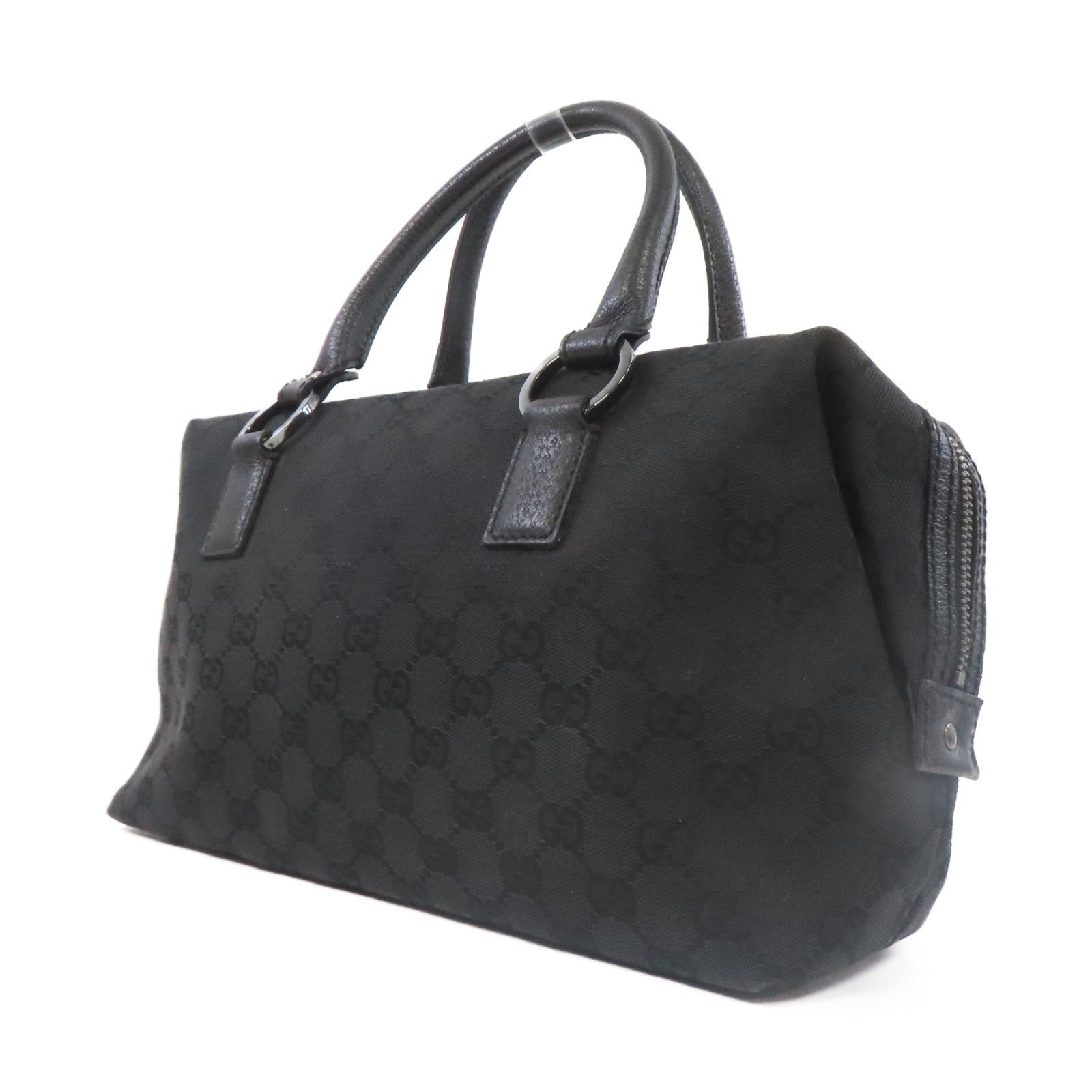GUCCI 帆布Hand Bag黑扣手挽袋黑色
