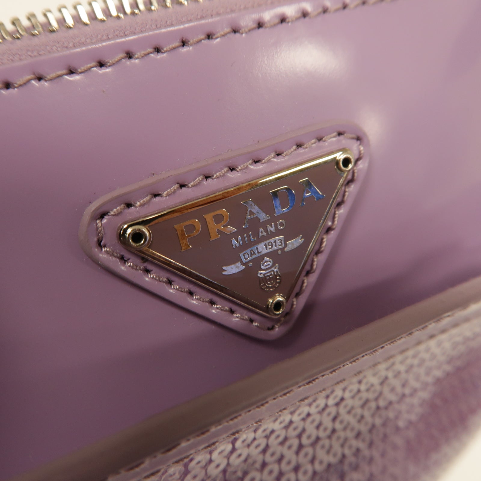 PRADA PVC Mini Tote Bag銀扣手挽袋紫色