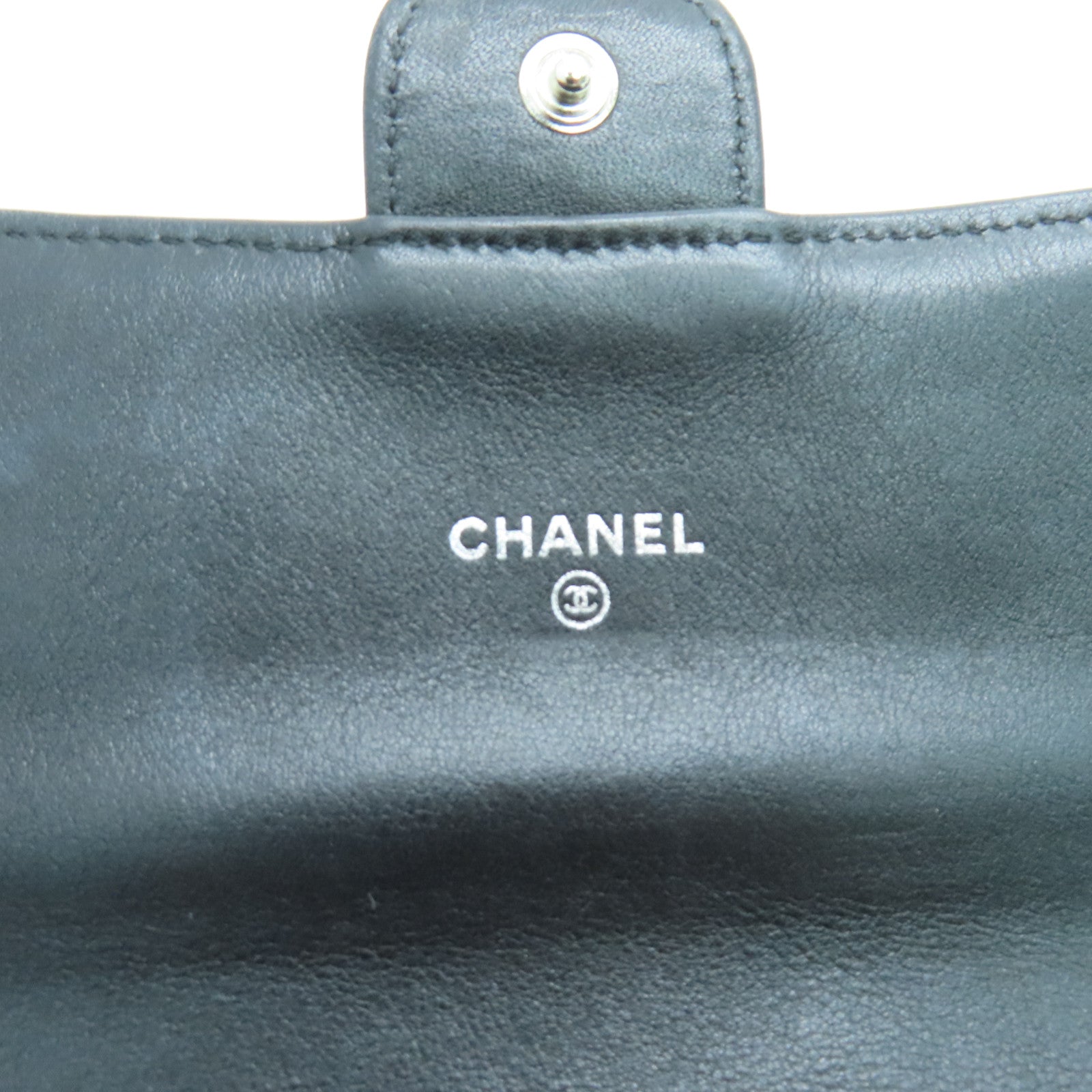 CHANEL 菱格漆皮皮革Long Wallet银扣长钱包黑色