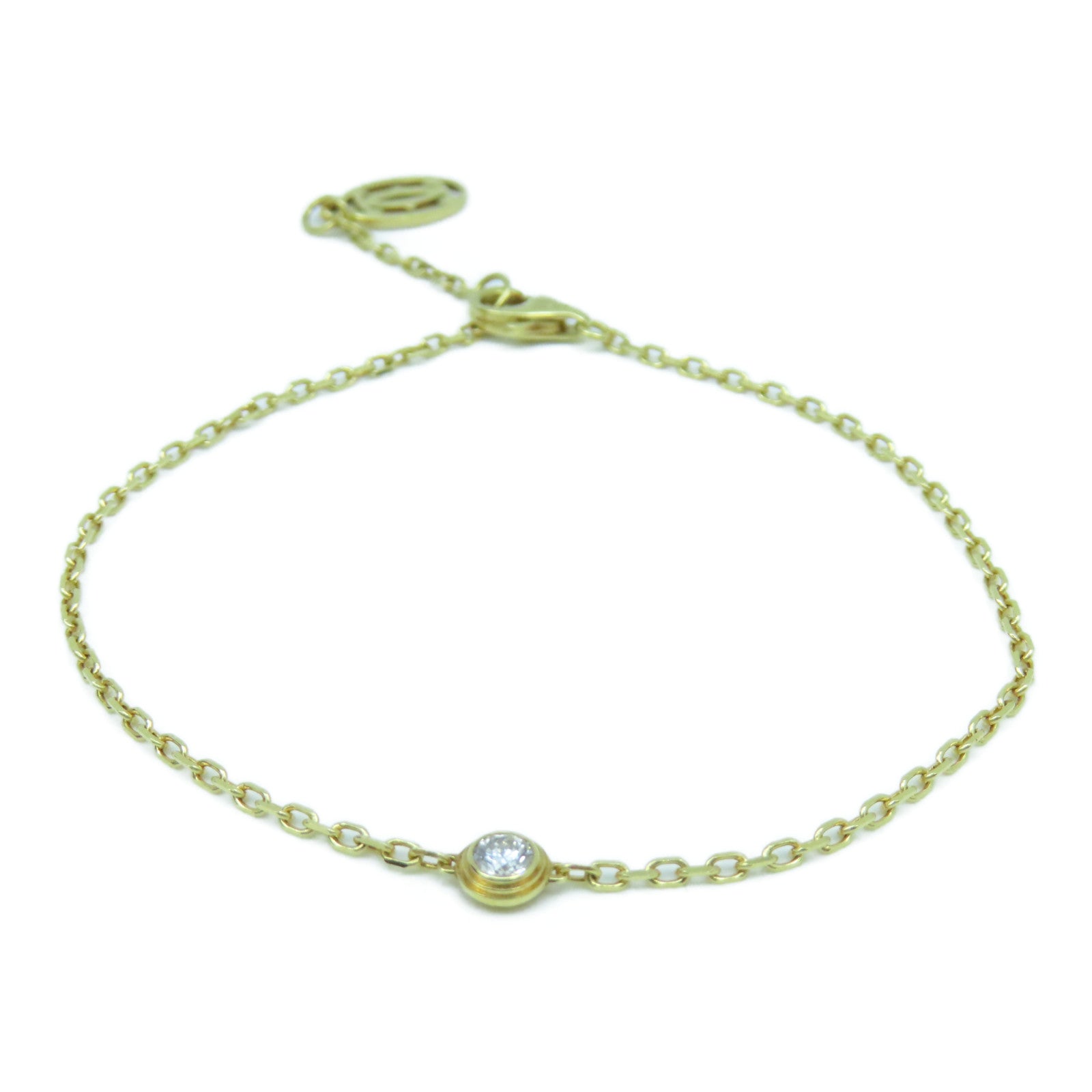 CARTIER 18K黃金Diamond D'amour Bracelet 0.09ct鑽石手錬金色