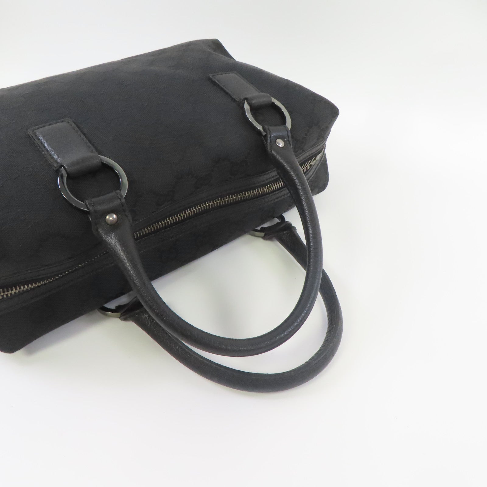 GUCCI 帆布Hand Bag黑扣手挽袋黑色