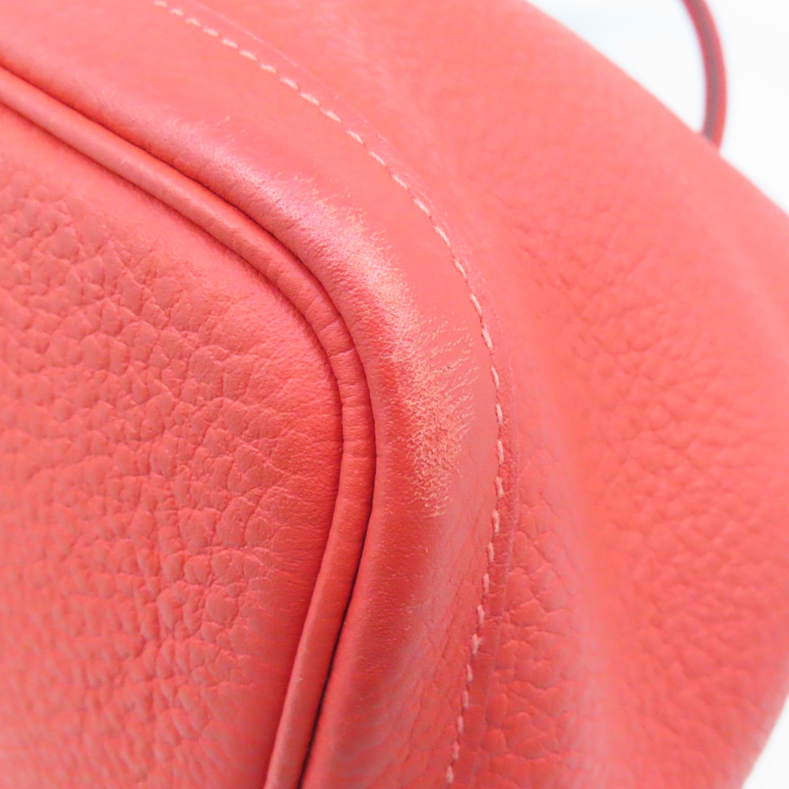 HERMES Country皮革Garden Party PM银扣手挽袋红色