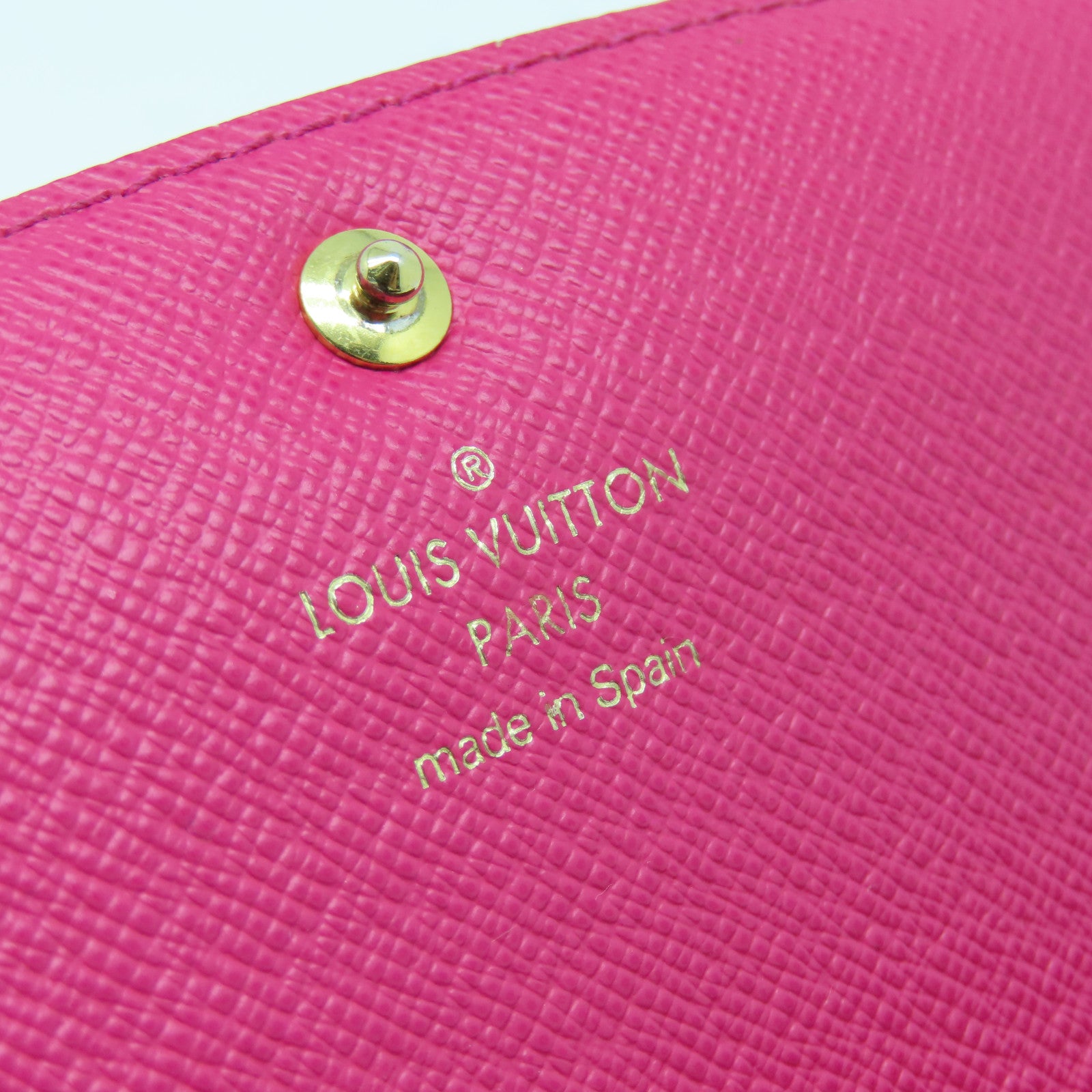 LOUIS VUITTON Monogram Emilie Wallet gold buckle long wallet brown