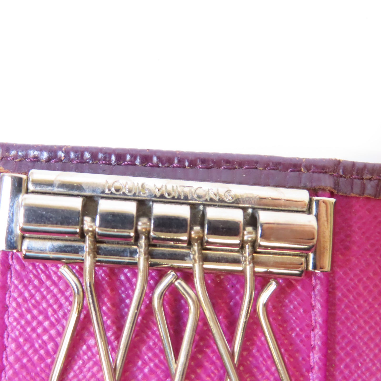 LOUIS VUITTON Epi Key Case銀扣鎖匙包紫色