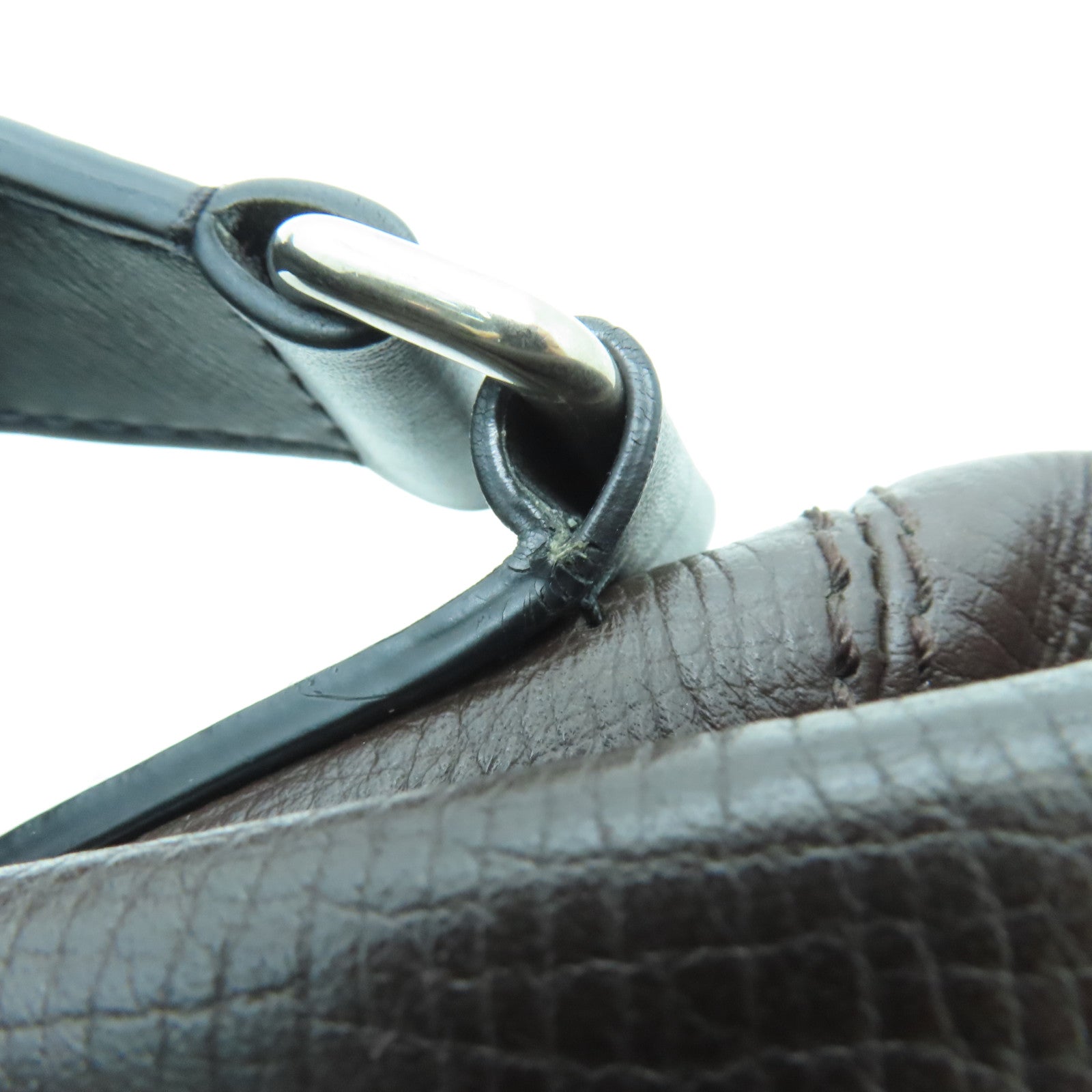 LOUIS VUITTON 牛皮皮革Canyon Messenger MM銀扣肩背袋啡色