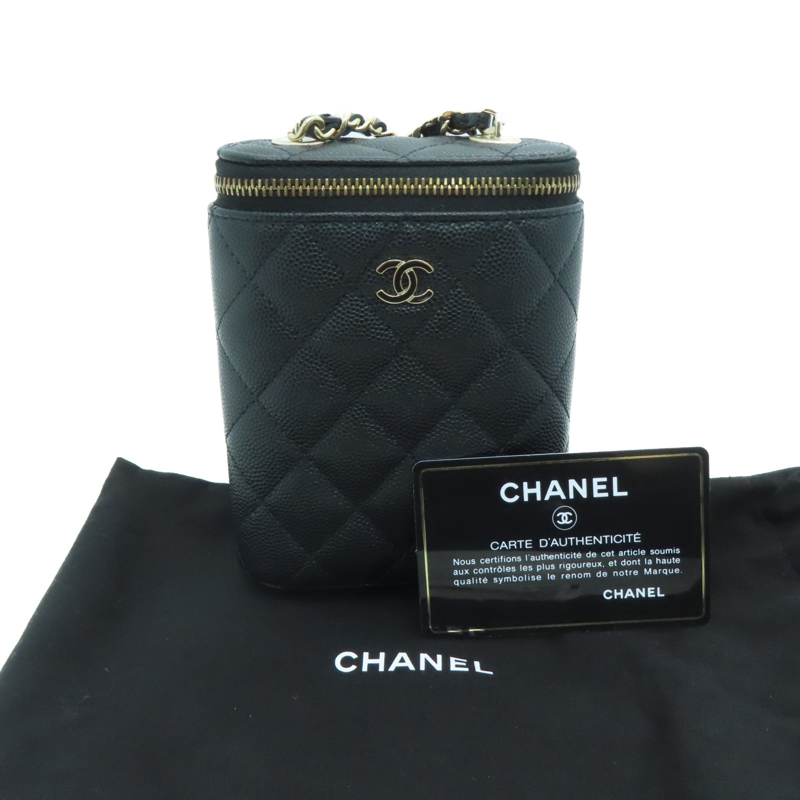 CHANEL 【激減優惠】菱格Caviar皮革Chain Shoulder鏈帶肩背袋黑色