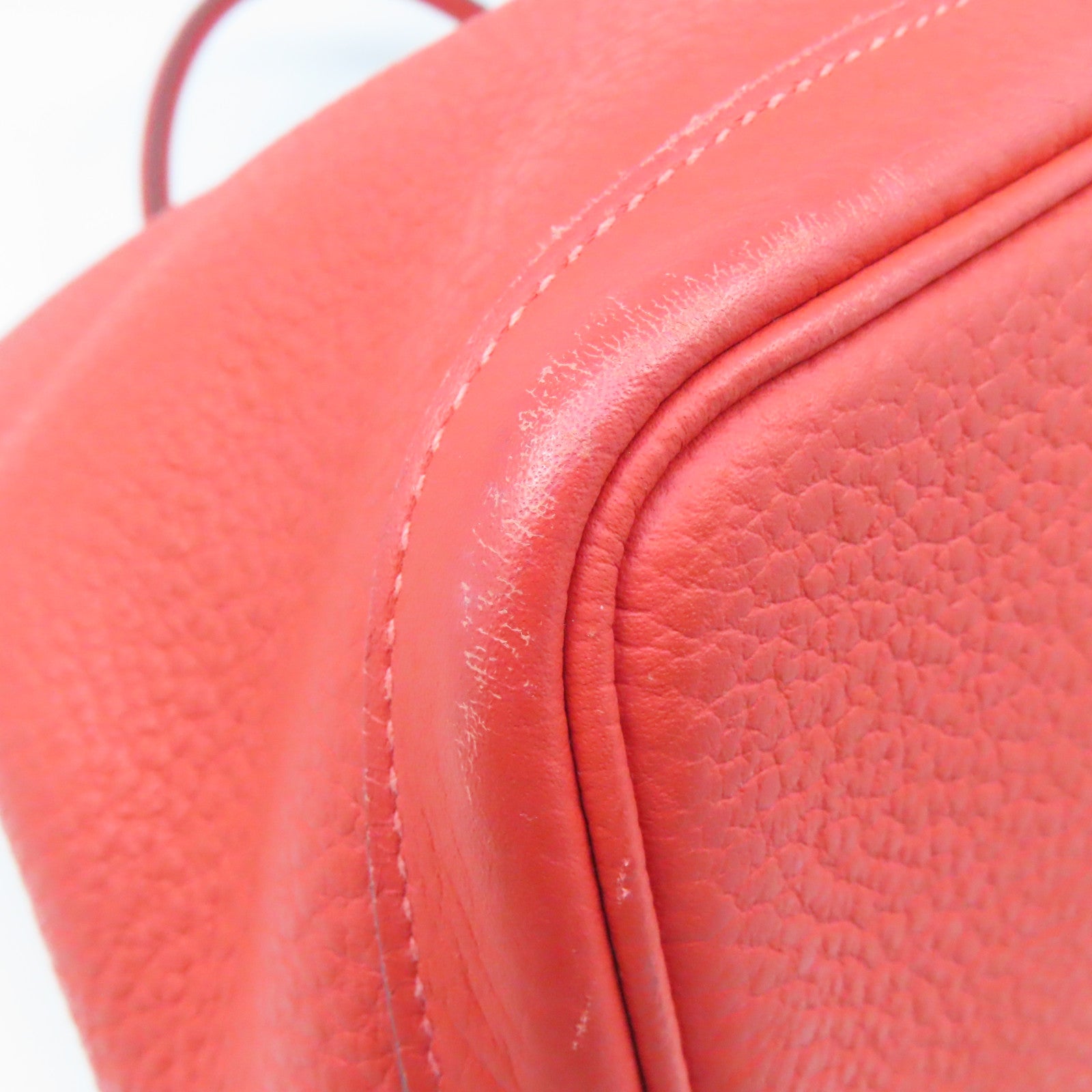 HERMES Country皮革Garden Party PM银扣手挽袋红色