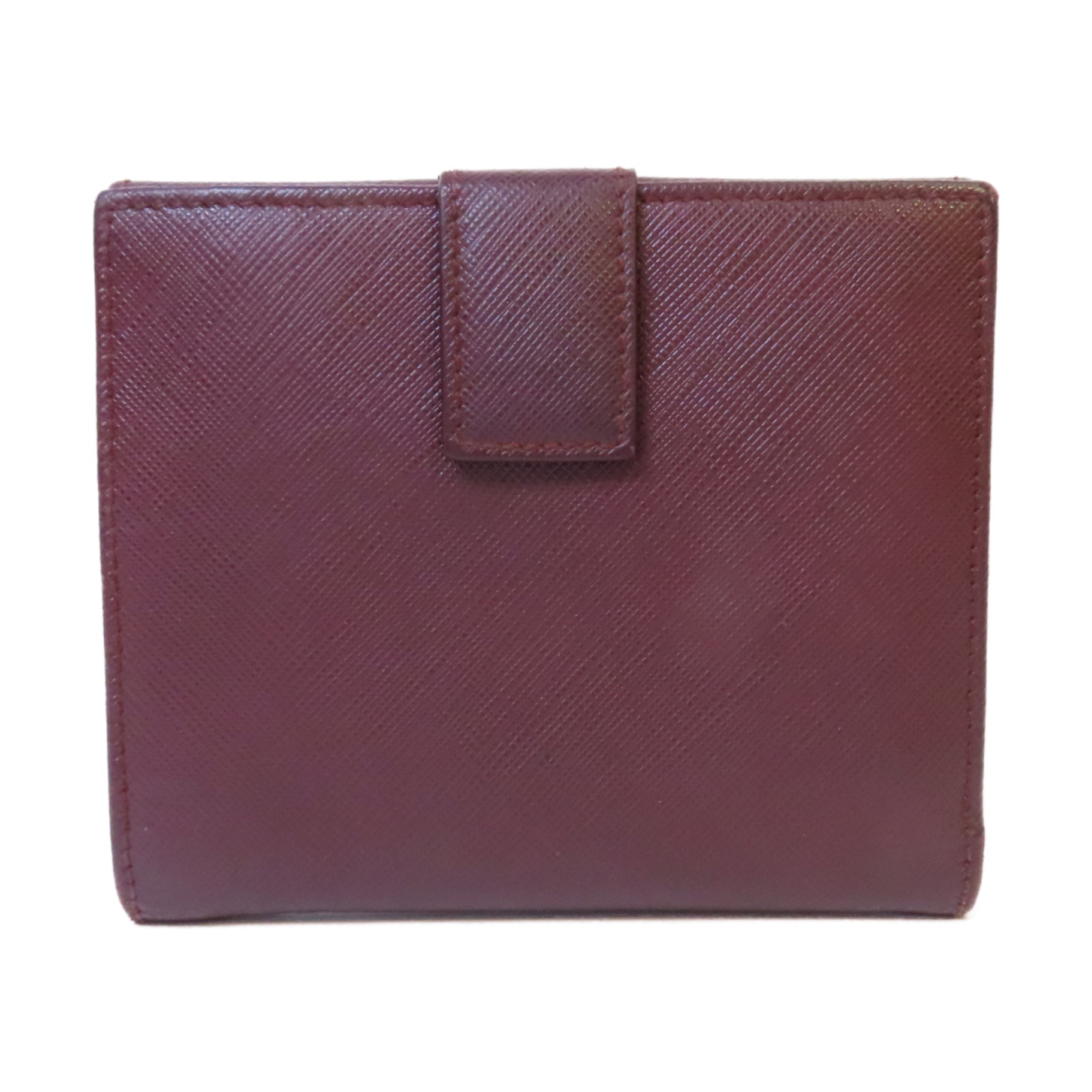 Salvatore Ferragamo 牛皮皮革Wallet銀扣錢包酒紅色