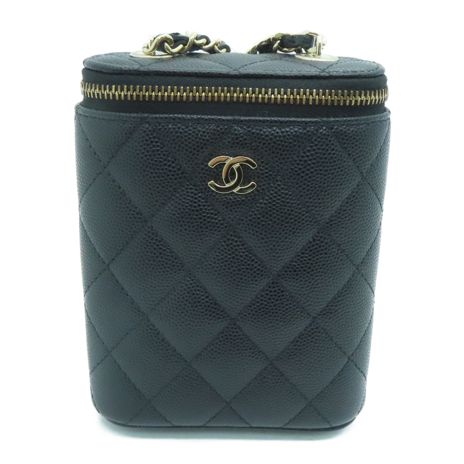 CHANEL 【激減優惠】菱格Caviar皮革Chain Shoulder鏈帶肩背袋黑色