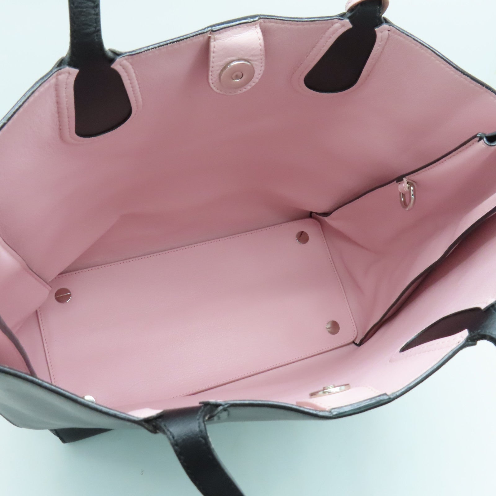 Dior 【激減優惠】羊皮皮革Addict Shopping Tote銀扣肩背袋黑色/粉紅色