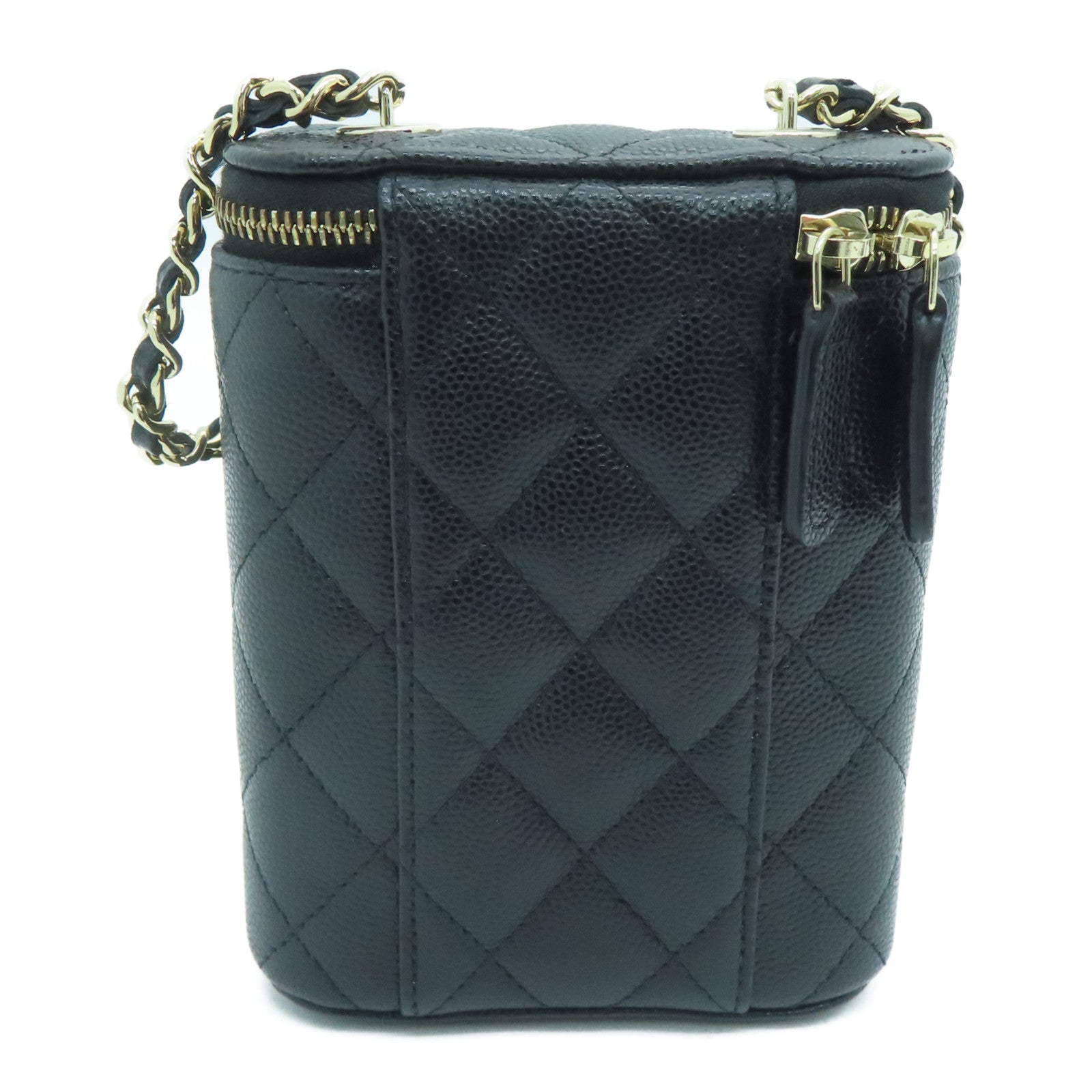 CHANEL 【激減優惠】菱格Caviar皮革Chain Shoulder鏈帶肩背袋黑色
