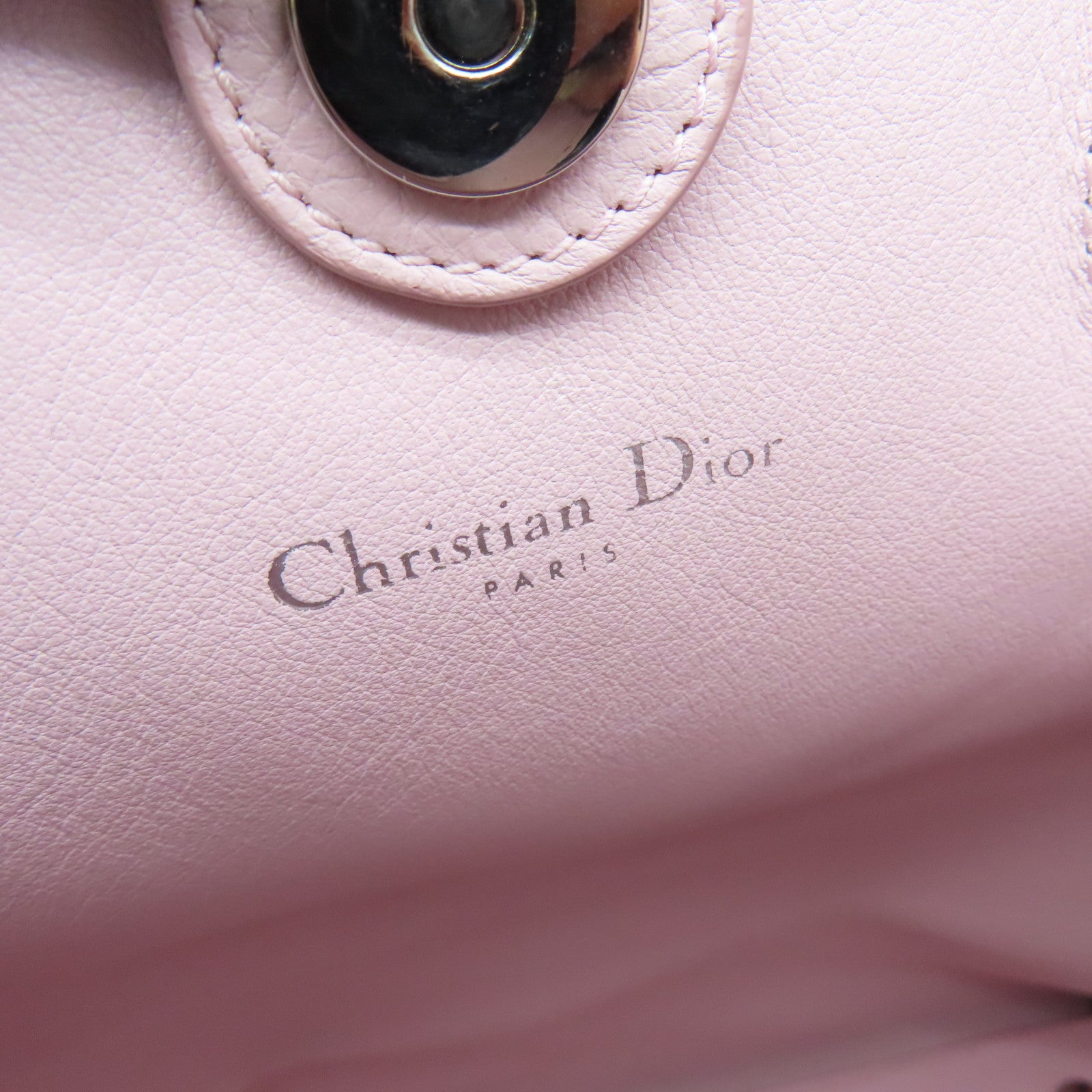 Dior 【激減優惠】羊皮皮革Addict Shopping Tote銀扣肩背袋黑色/粉紅色