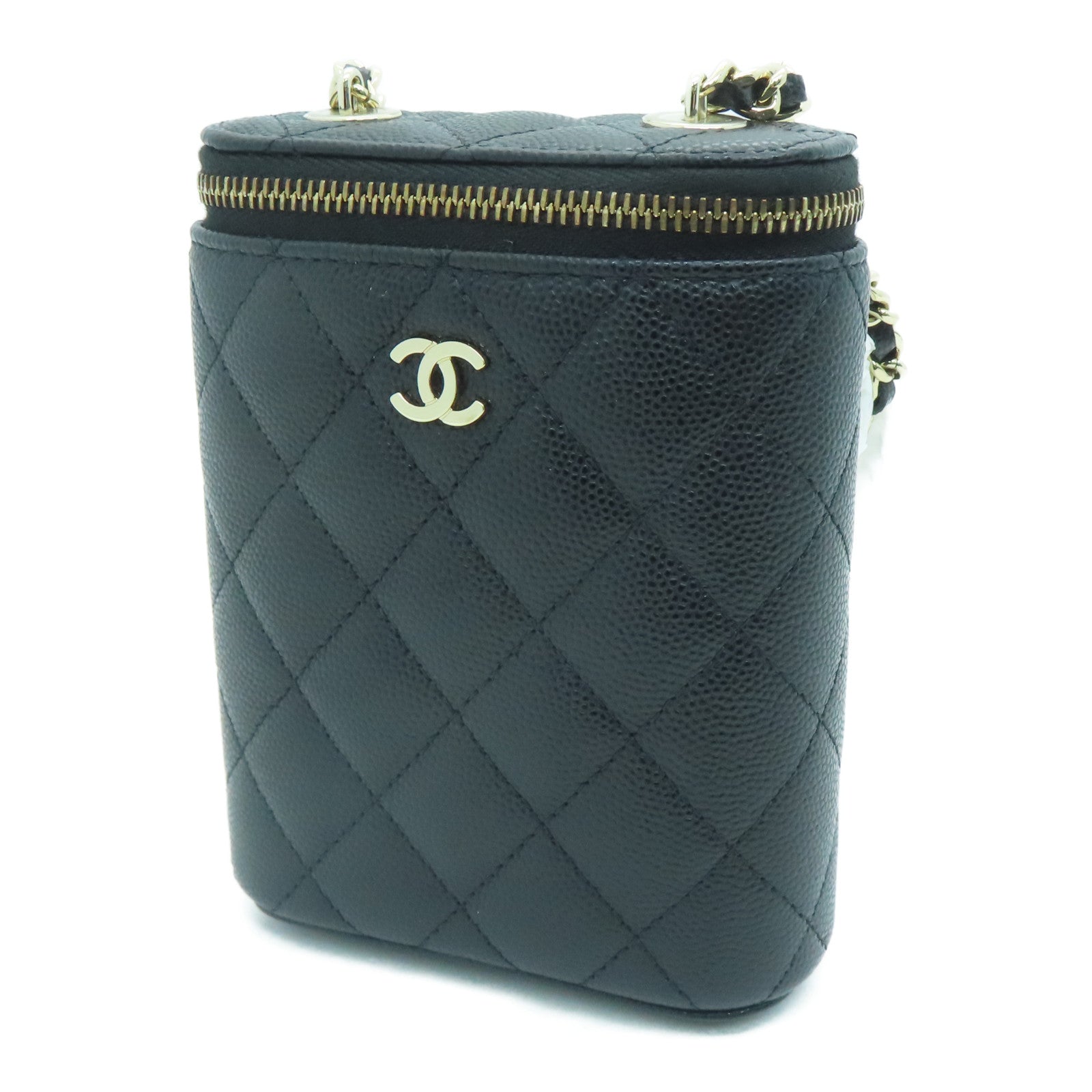 CHANEL 【激減優惠】菱格Caviar皮革Chain Shoulder鏈帶肩背袋黑色