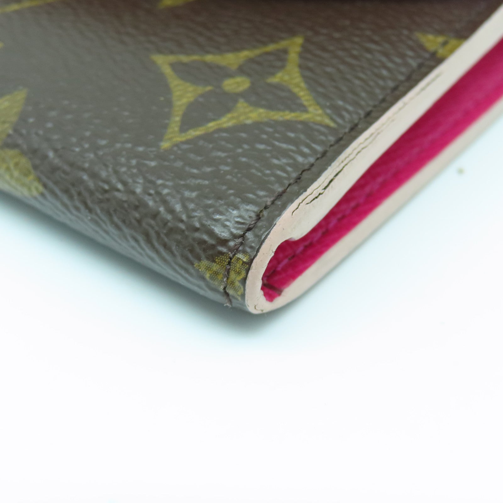 LOUIS VUITTON Monogram Emilie Wallet gold buckle long wallet brown
