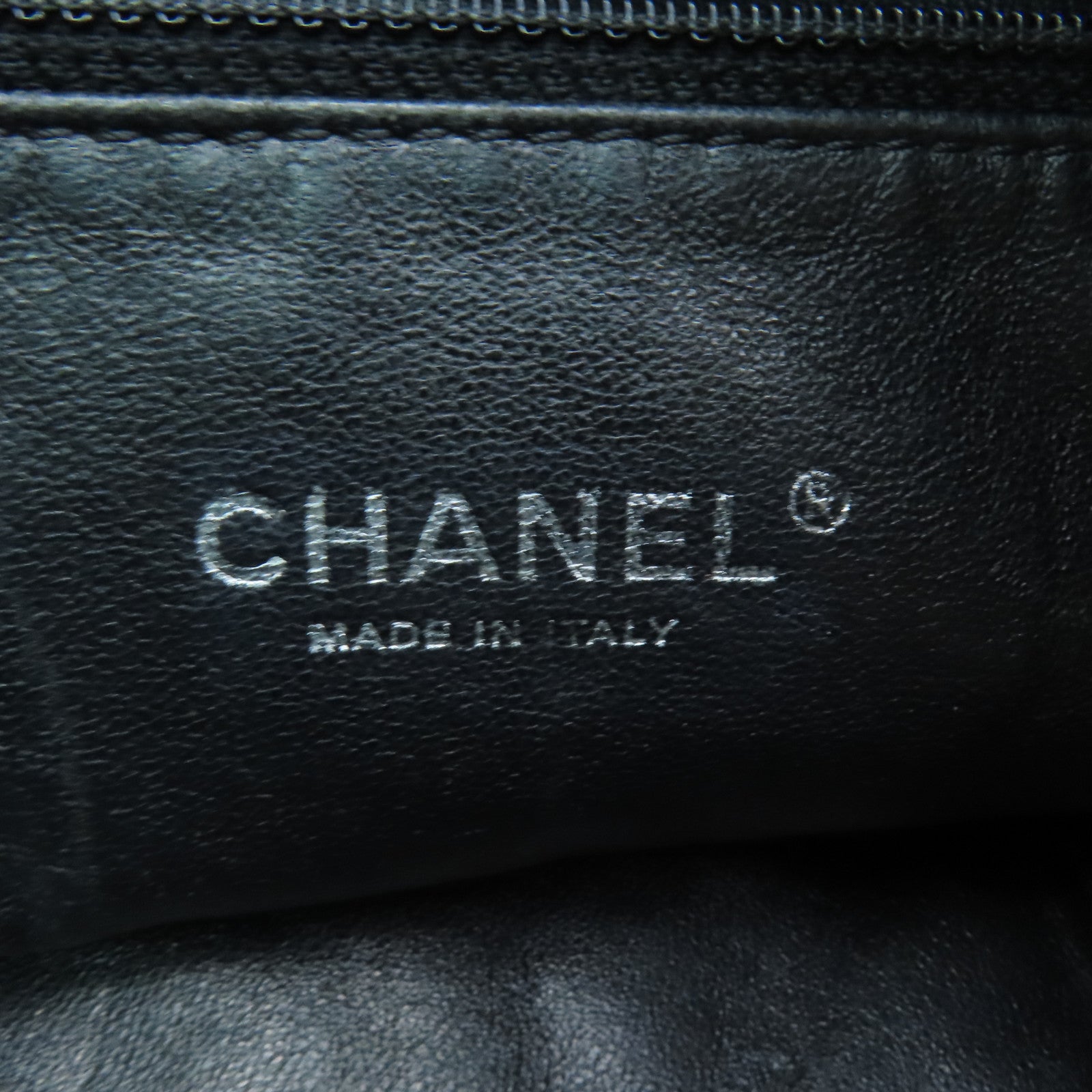 CHANEL 牛皮皮革Chain Shoulder Bag銀扣鏈帶肩背袋黒色