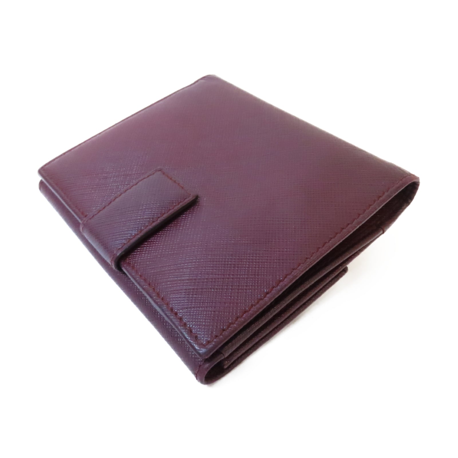 Salvatore Ferragamo 牛皮皮革Wallet銀扣錢包酒紅色