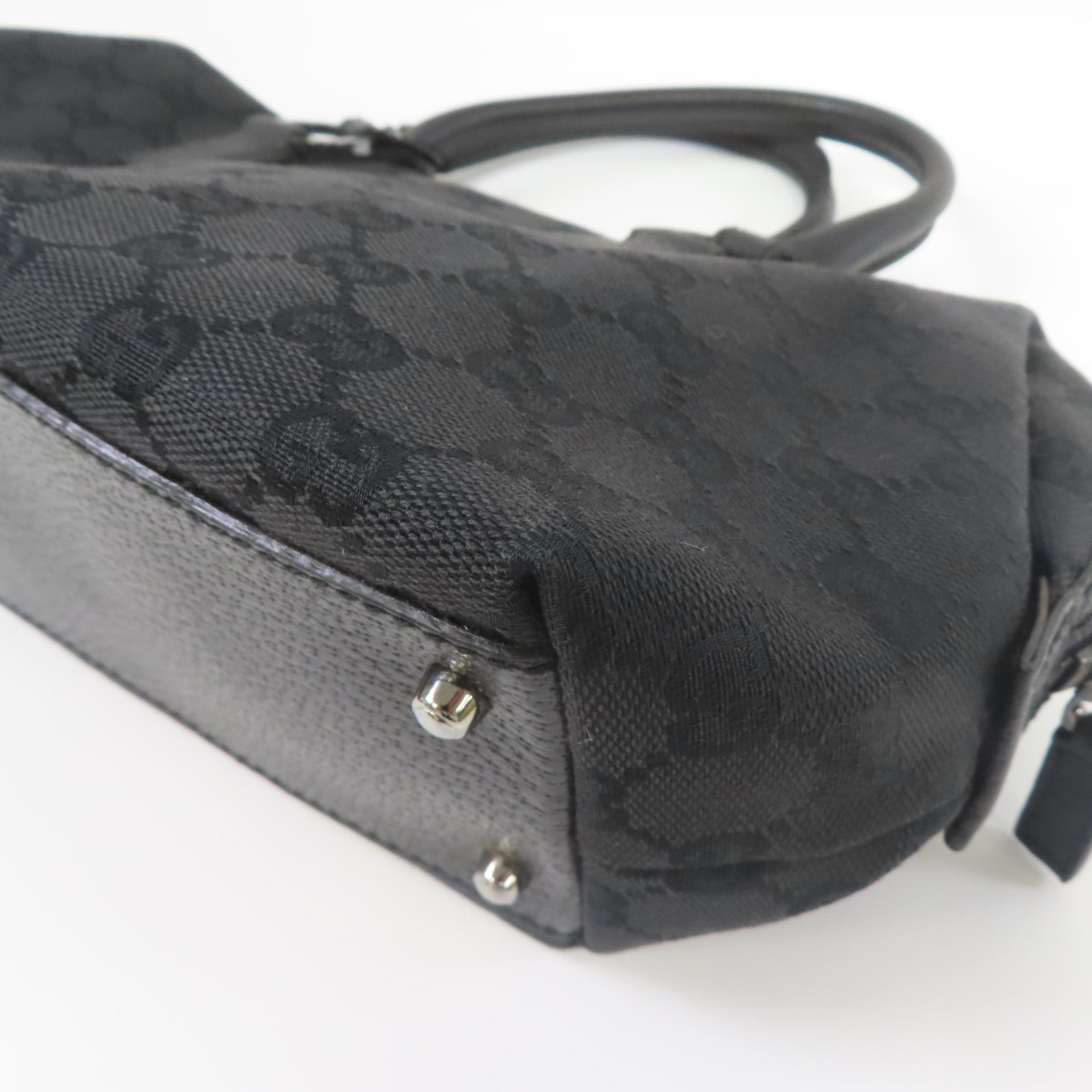 GUCCI 帆布Hand Bag黑扣手挽袋黑色