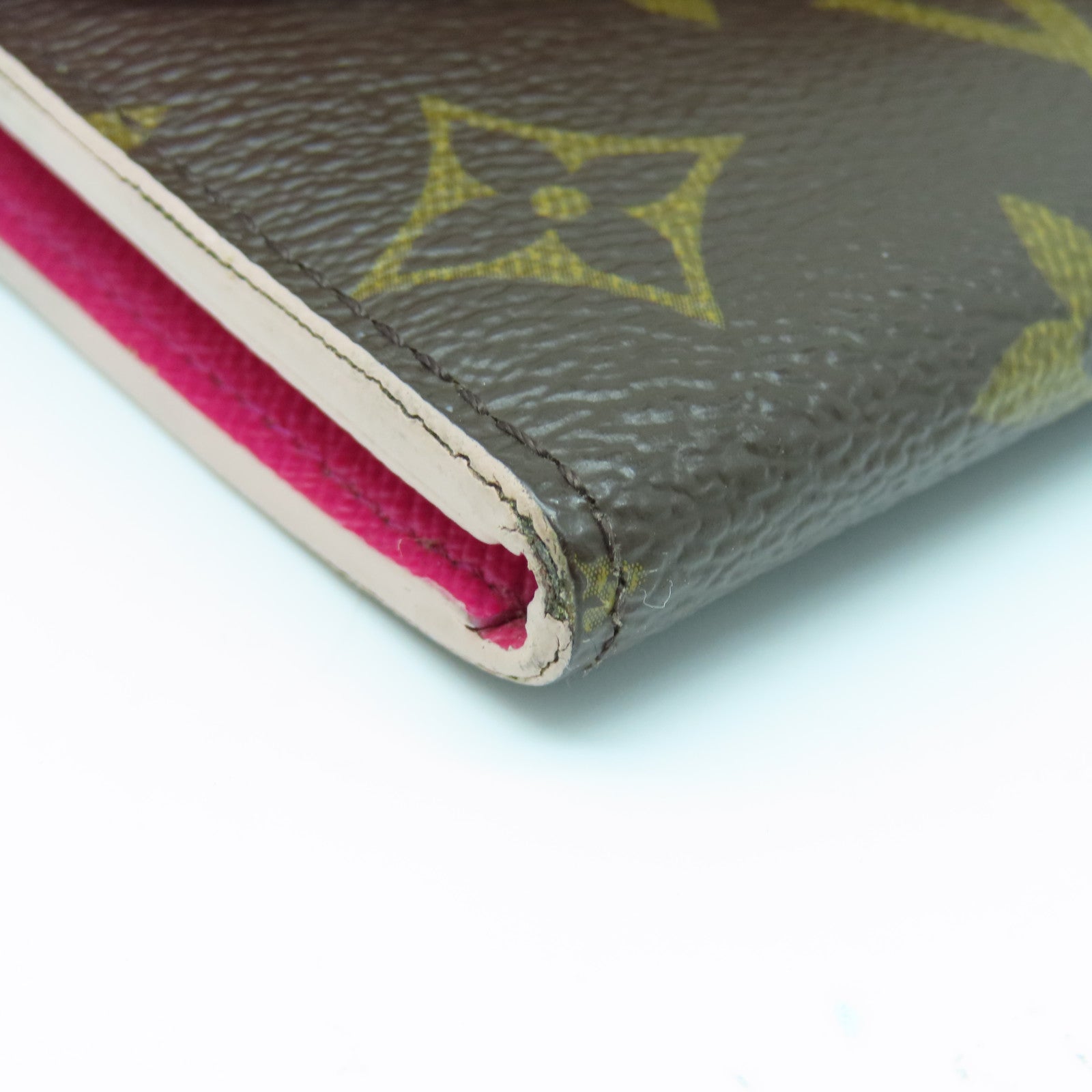 LOUIS VUITTON Monogram Emilie Wallet gold buckle long wallet brown