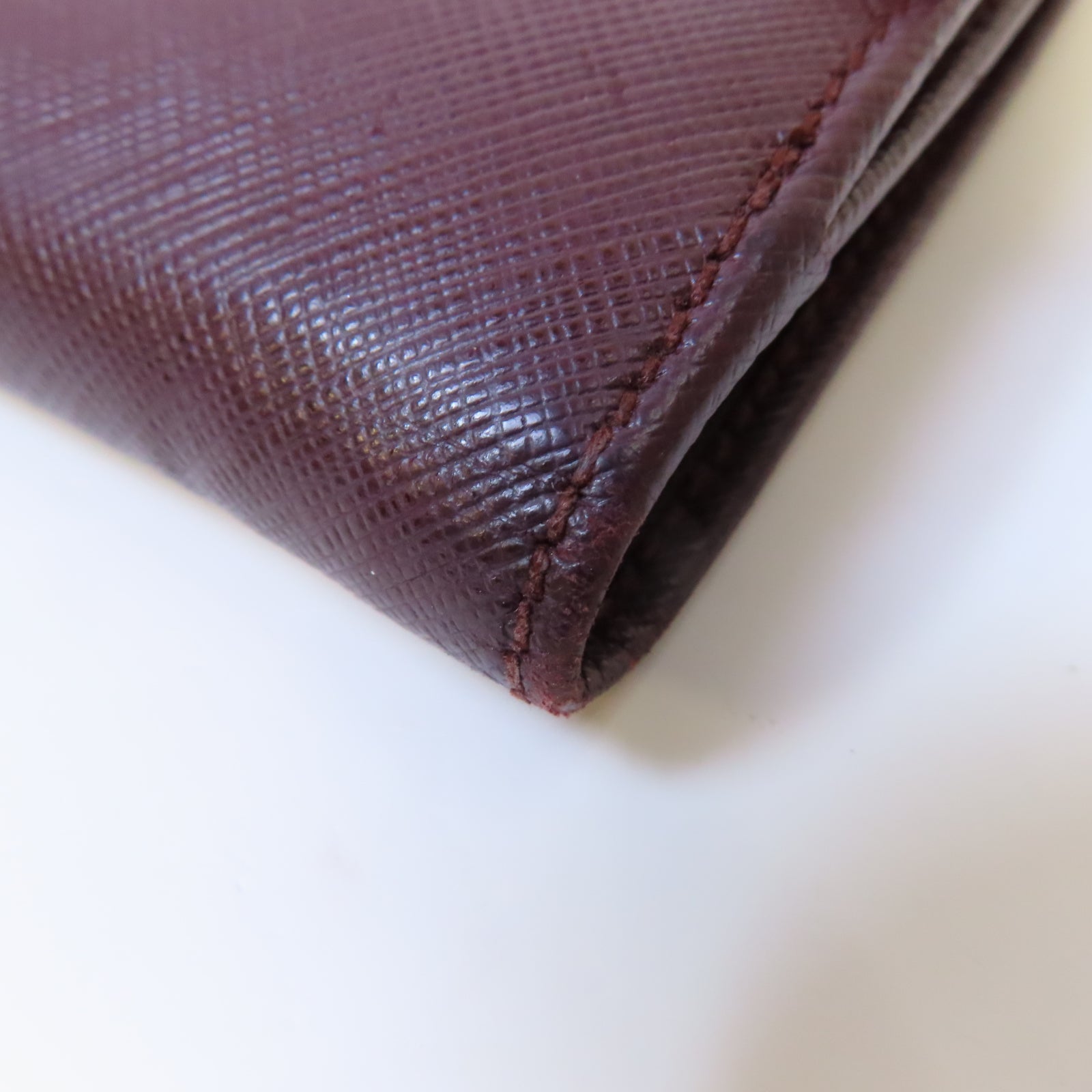 Salvatore Ferragamo 牛皮皮革Wallet銀扣錢包酒紅色
