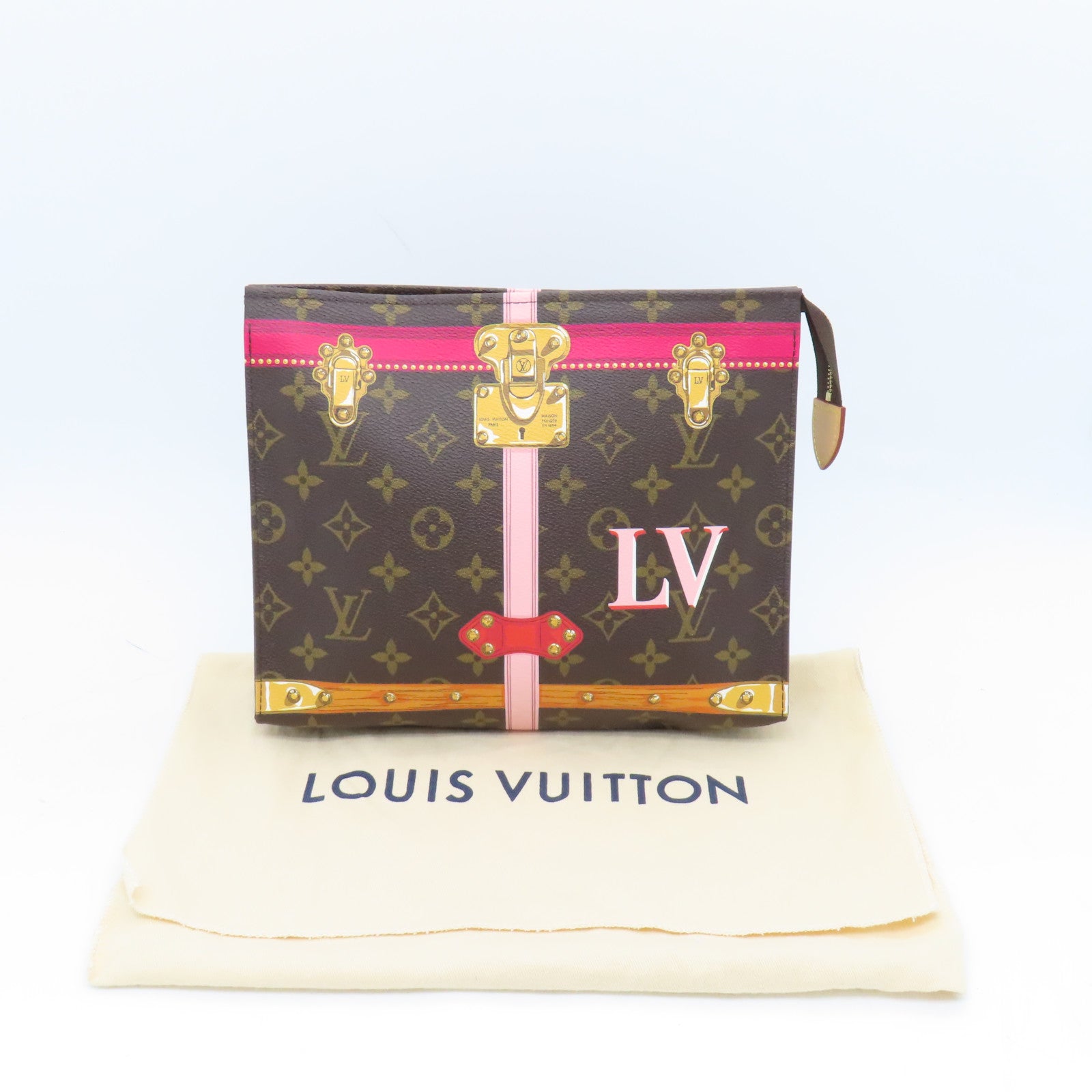 LOUIS VUITTON Monogram Toiletry 26金扣手拿包啡色