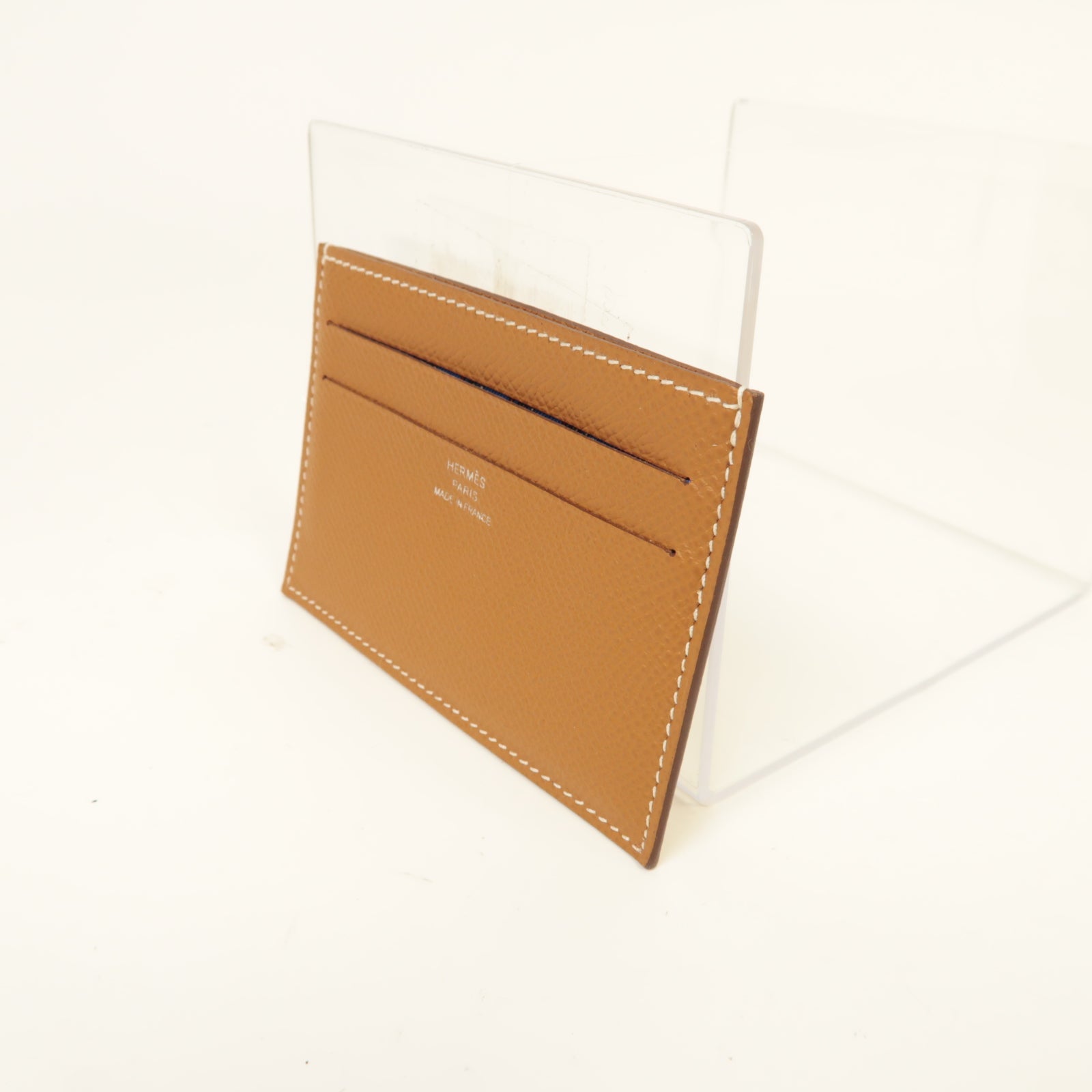 HERMES Epsom皮革Card Case卡片套棕色