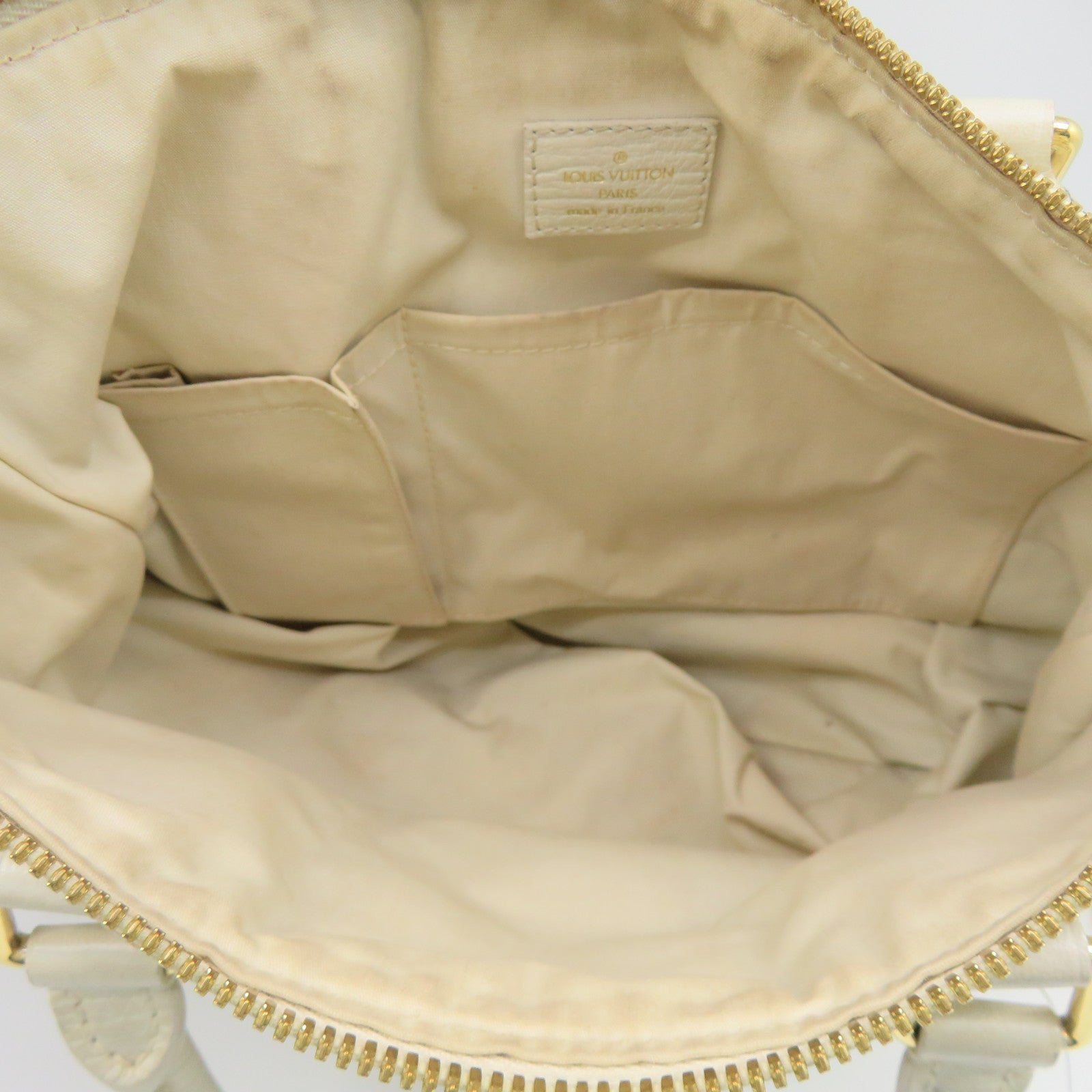 LOUIS VUITTON [Sharp discount] Monogram Mini Lin Marina PM gold buckle handle shoulder bag beige