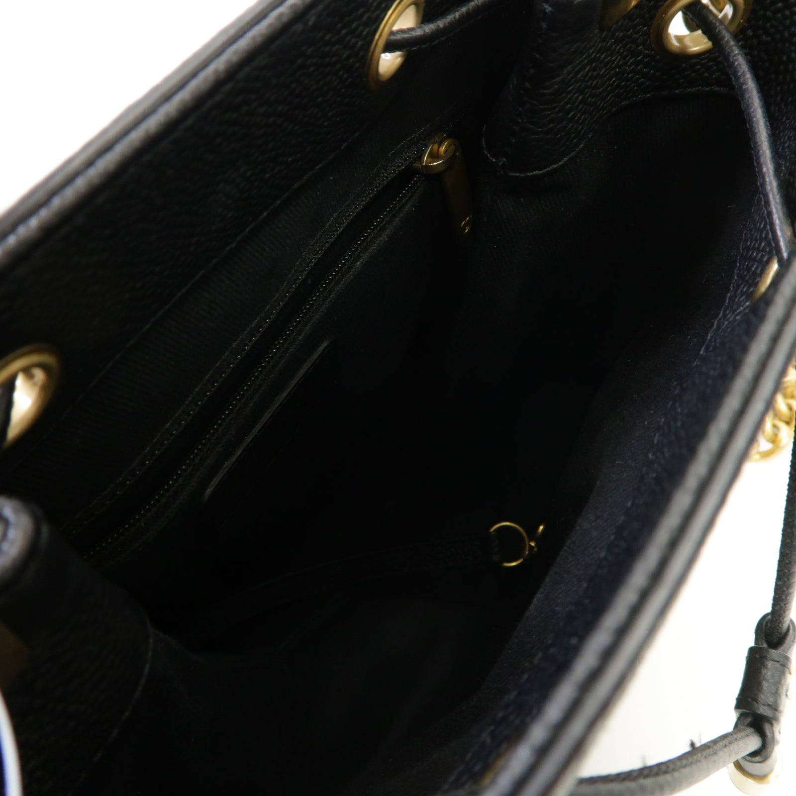 CHANEL 菱格Caviar皮革2way Chain Shoulder Bag金扣手挽肩背兩用袋黒色