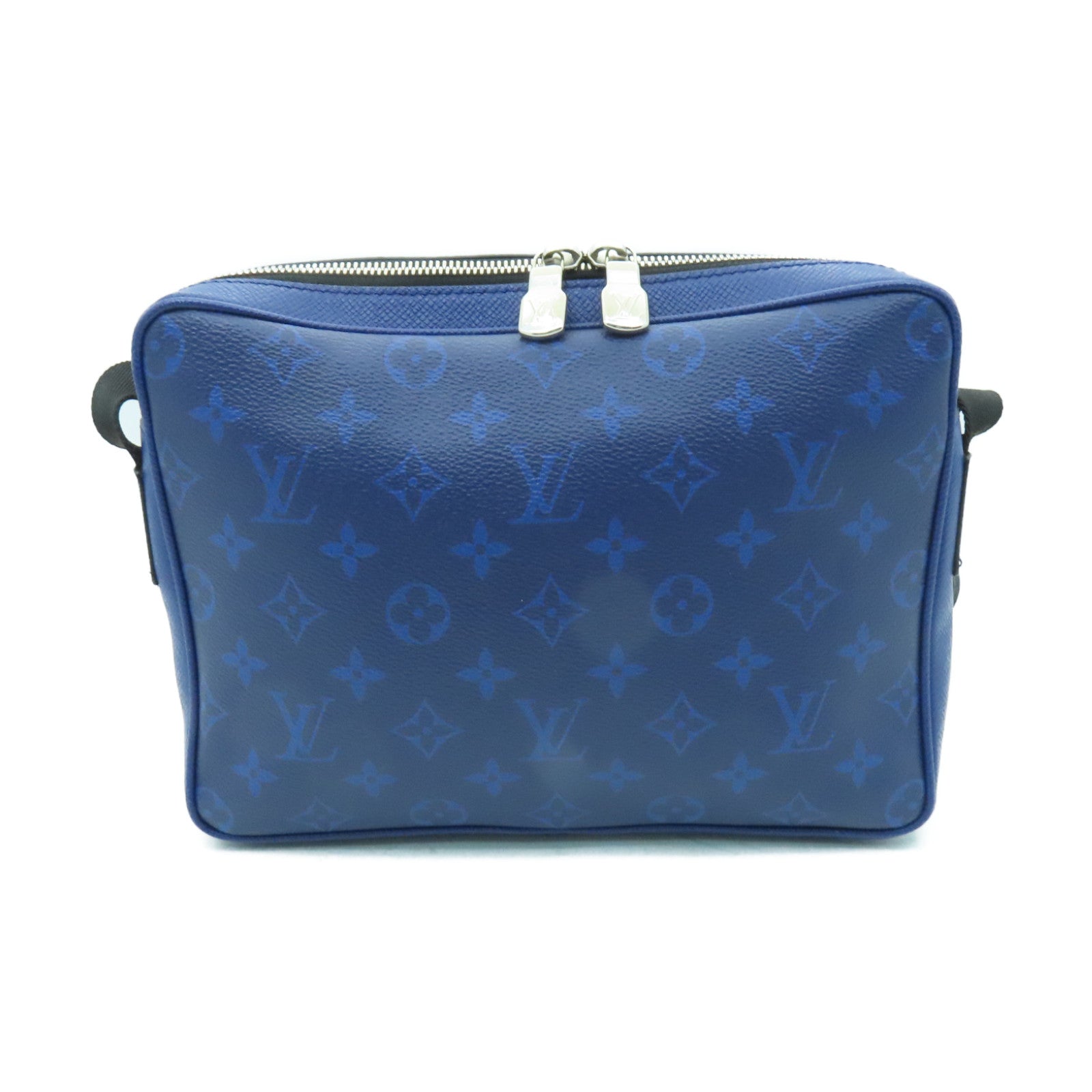 LOUIS VUITTON Taiga Lama Outdoor Messenger Bag銀扣肩背袋藍色
